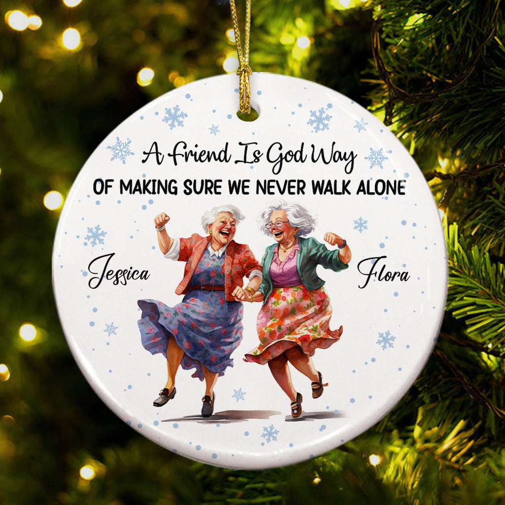 A Friend Is God Way Personalized Ceramic Ornament, Custom Name