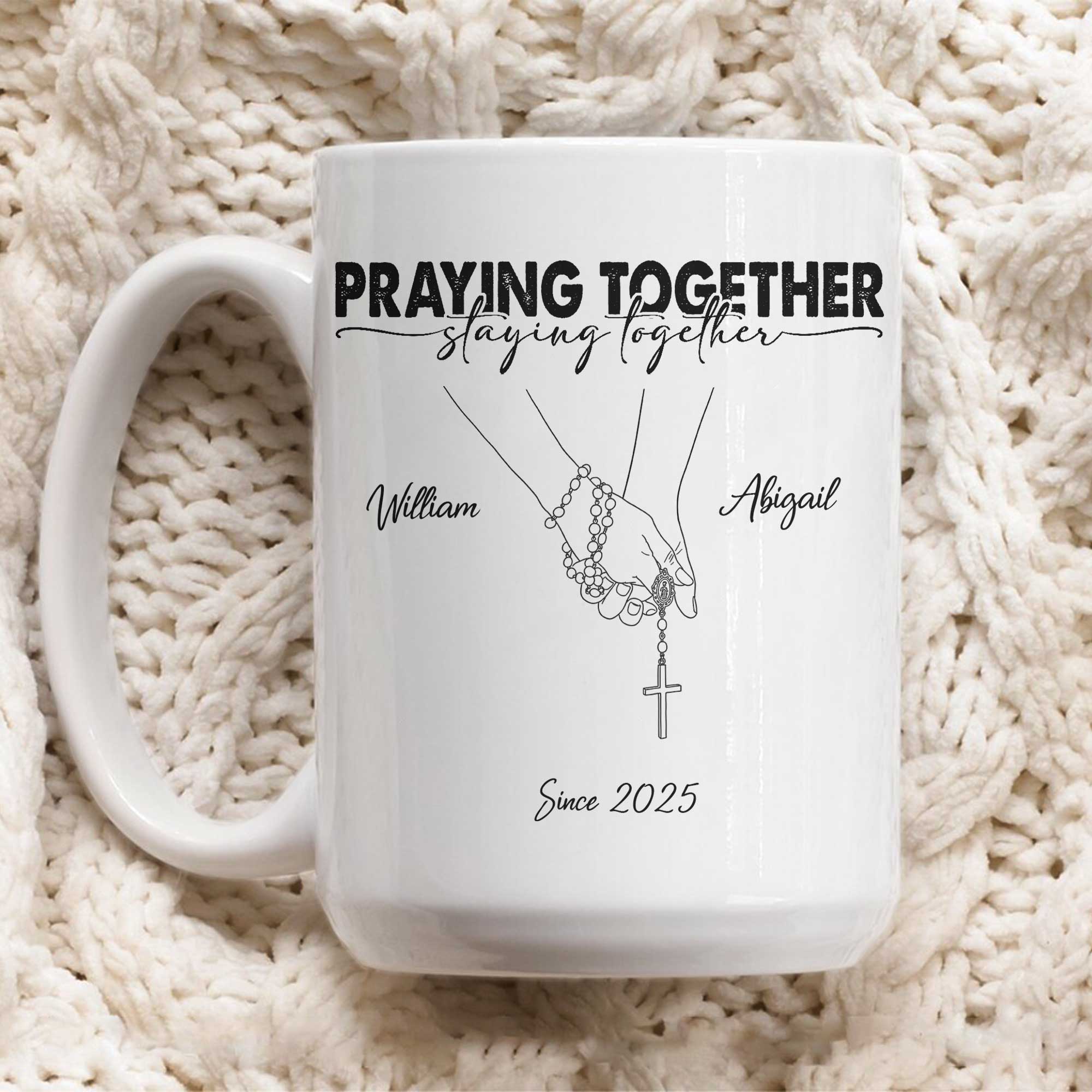Praying Together Staying Together Personalized Mug
