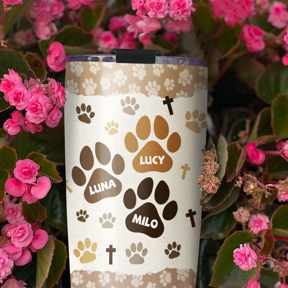 God Knew My Heart Needed Love So He Sent Me My Cat Personalized Stainless Steel Tumbler, Custom Name