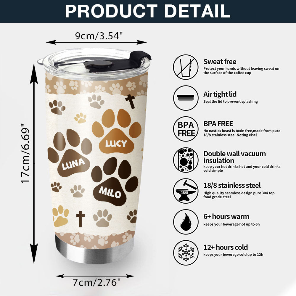 God Knew My Heart Needed Love So He Sent Me My Cat Personalized Stainless Steel Tumbler, Custom Name