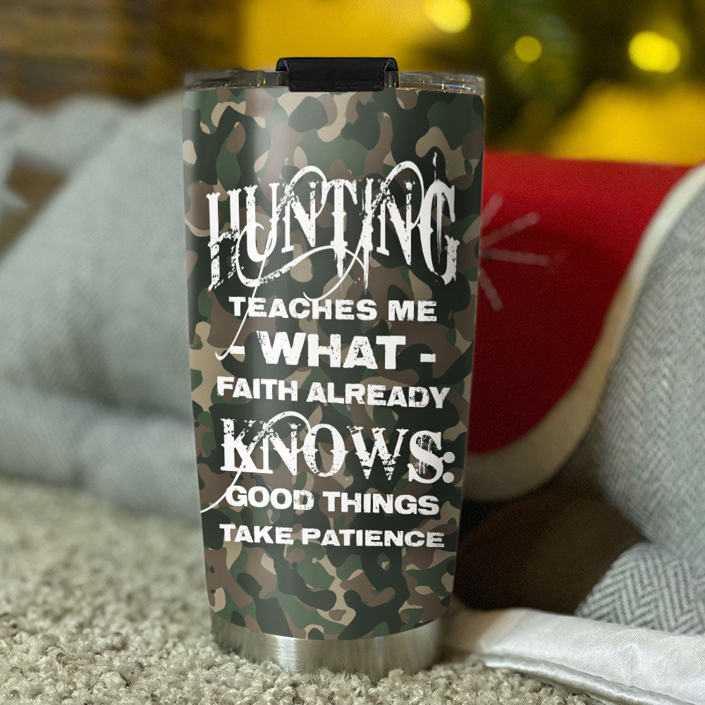 Born To Hunt Personalized Stainless Steel Tumbler, Custom Hunter Name