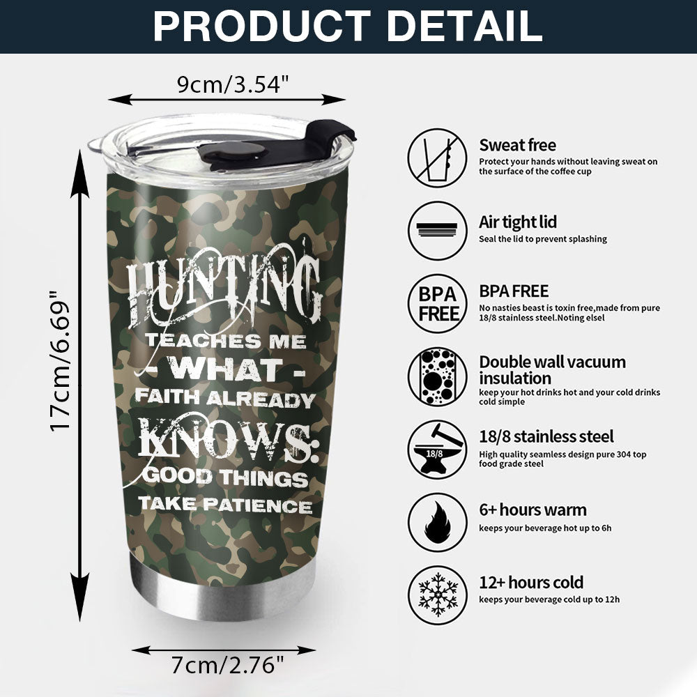Born To Hunt Personalized Stainless Steel Tumbler, Custom Hunter Name