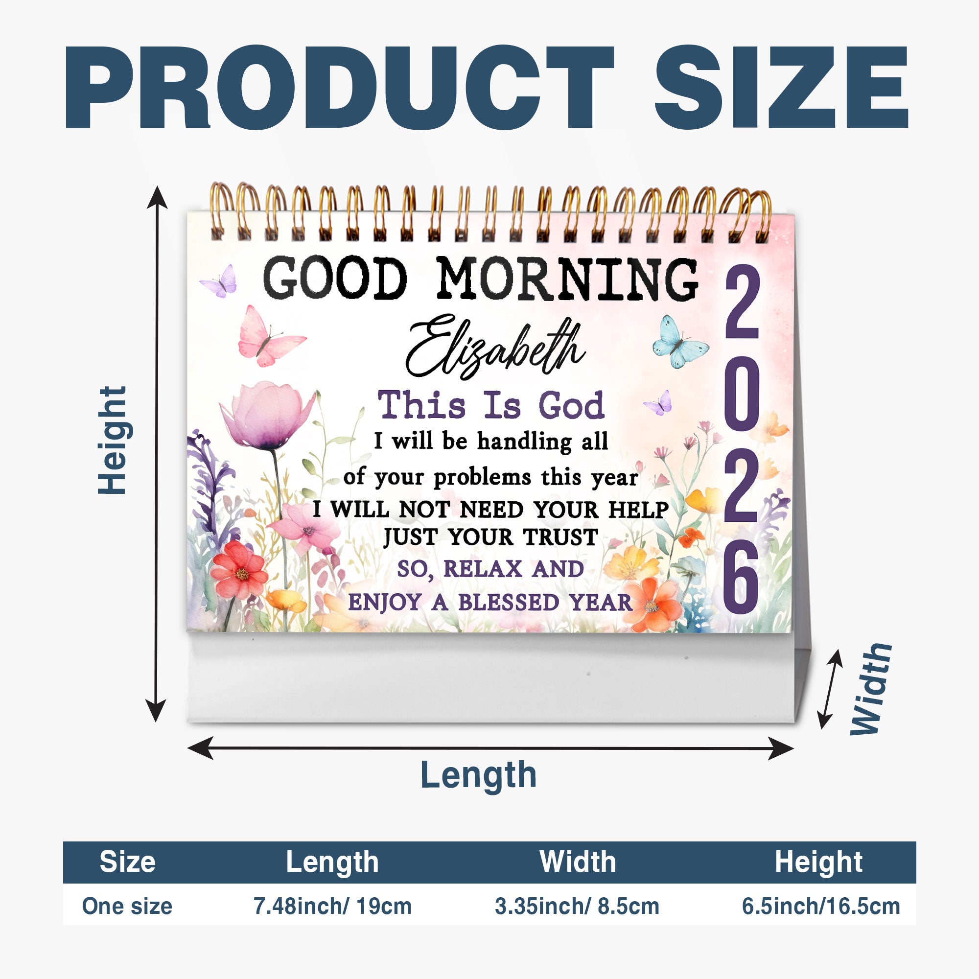Good Morning This Is God Personalized 2026 Desk Calendar, Custom Name