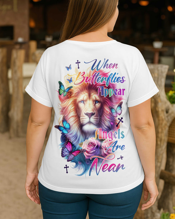 When Butterflies Appear V-neck Dolman Sleeves Shirt