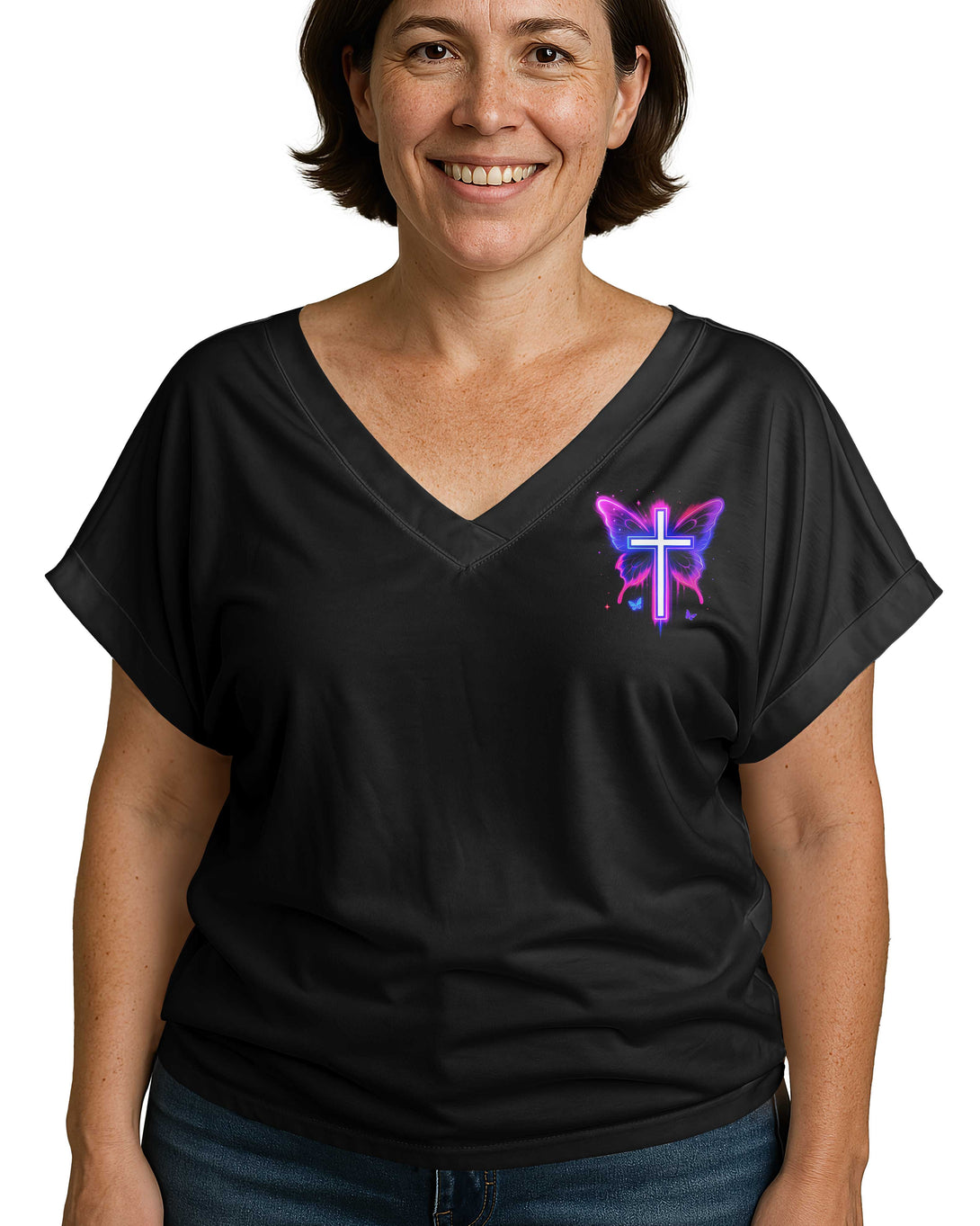 I Want To Be In God’s Hands All Over Print All Over Print V-neck Dolman Sleeves Shirt