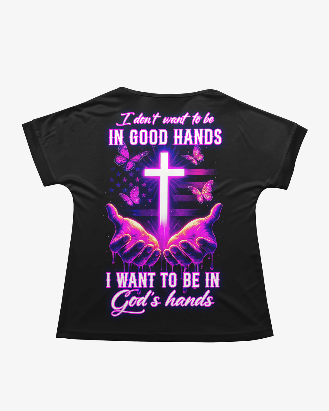 I Want To Be In God’s Hands All Over Print All Over Print V-neck Dolman Sleeves Shirt