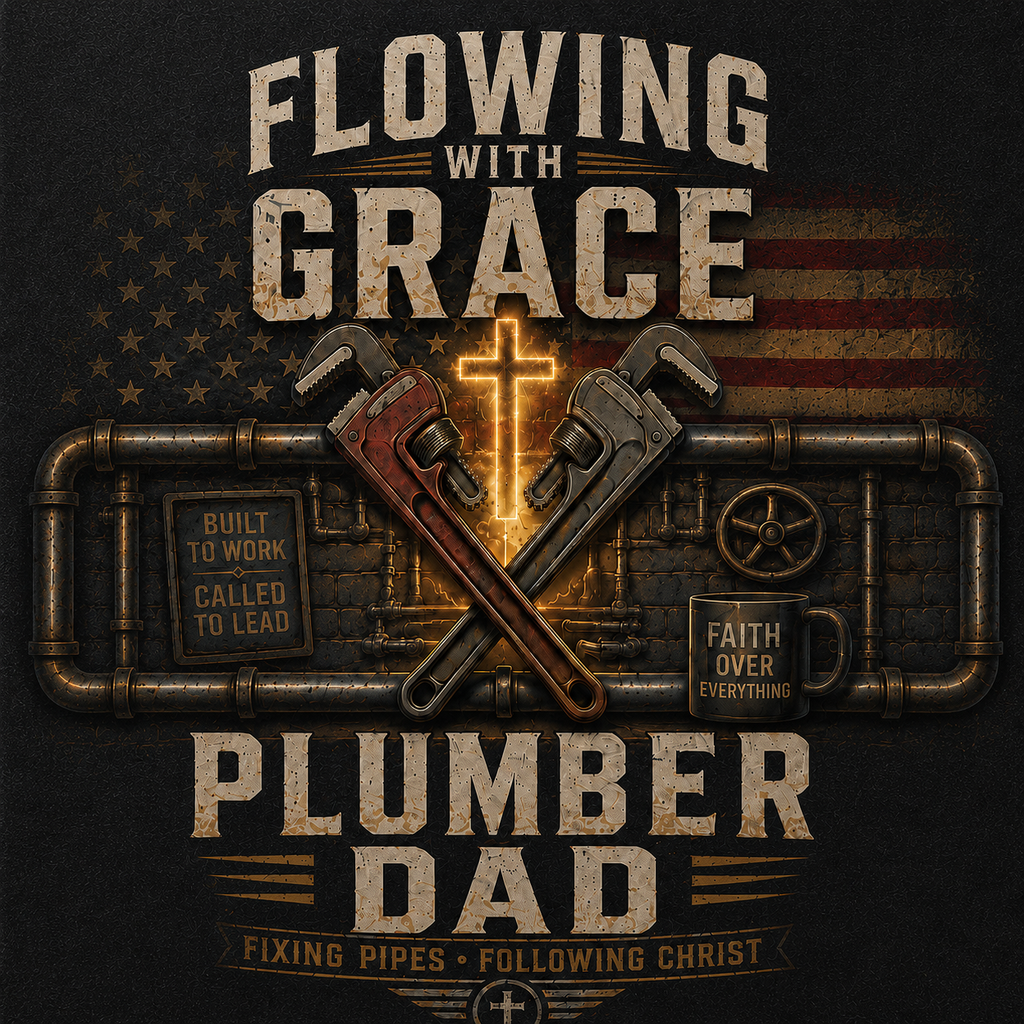 Flowing With Grace Plumber Dad T-Shirt