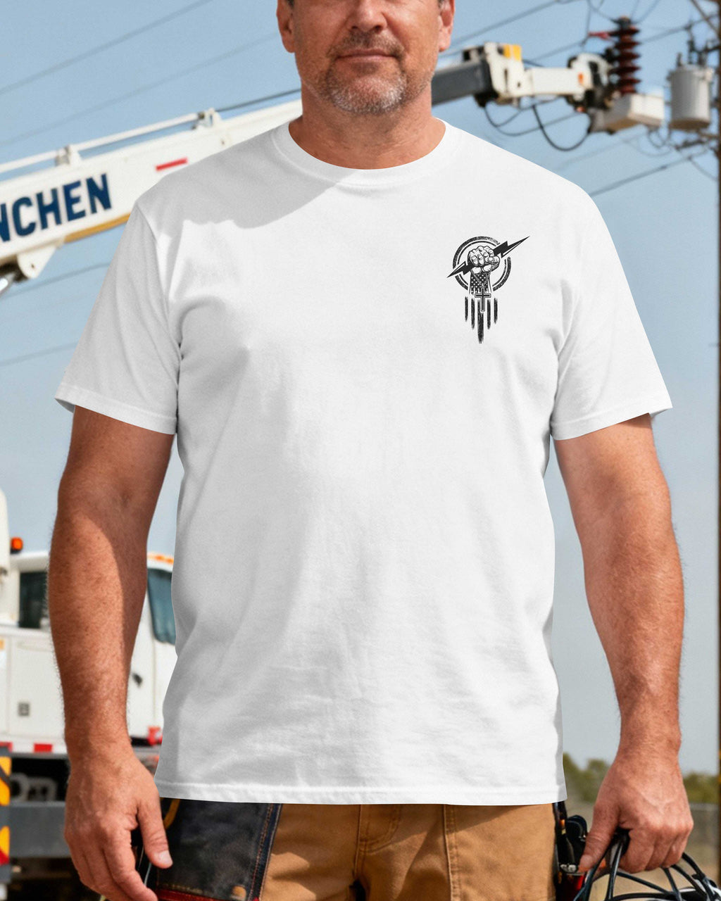 A Lineman’s Work Is Dangerous But Christ Is My Shield T-Shirt