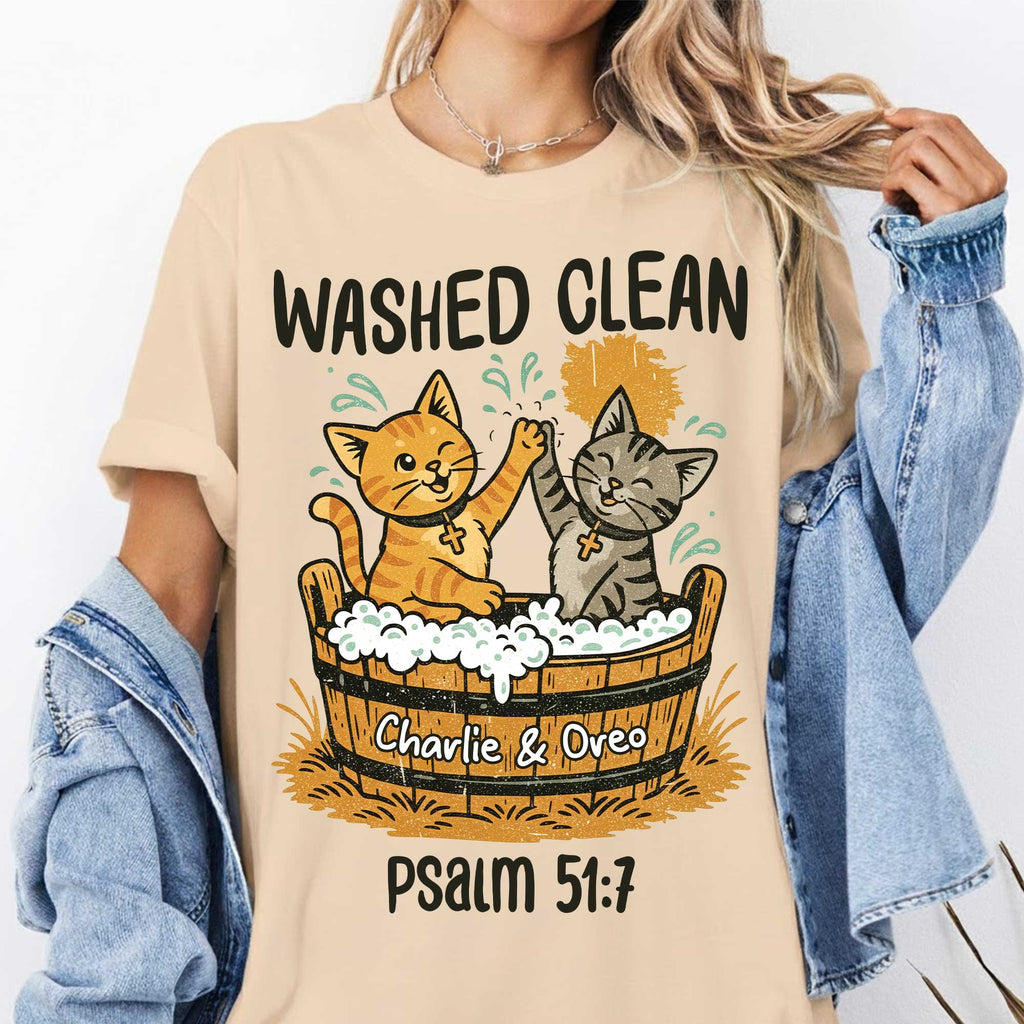 Washed Clean Cat Lovers T-Shirt