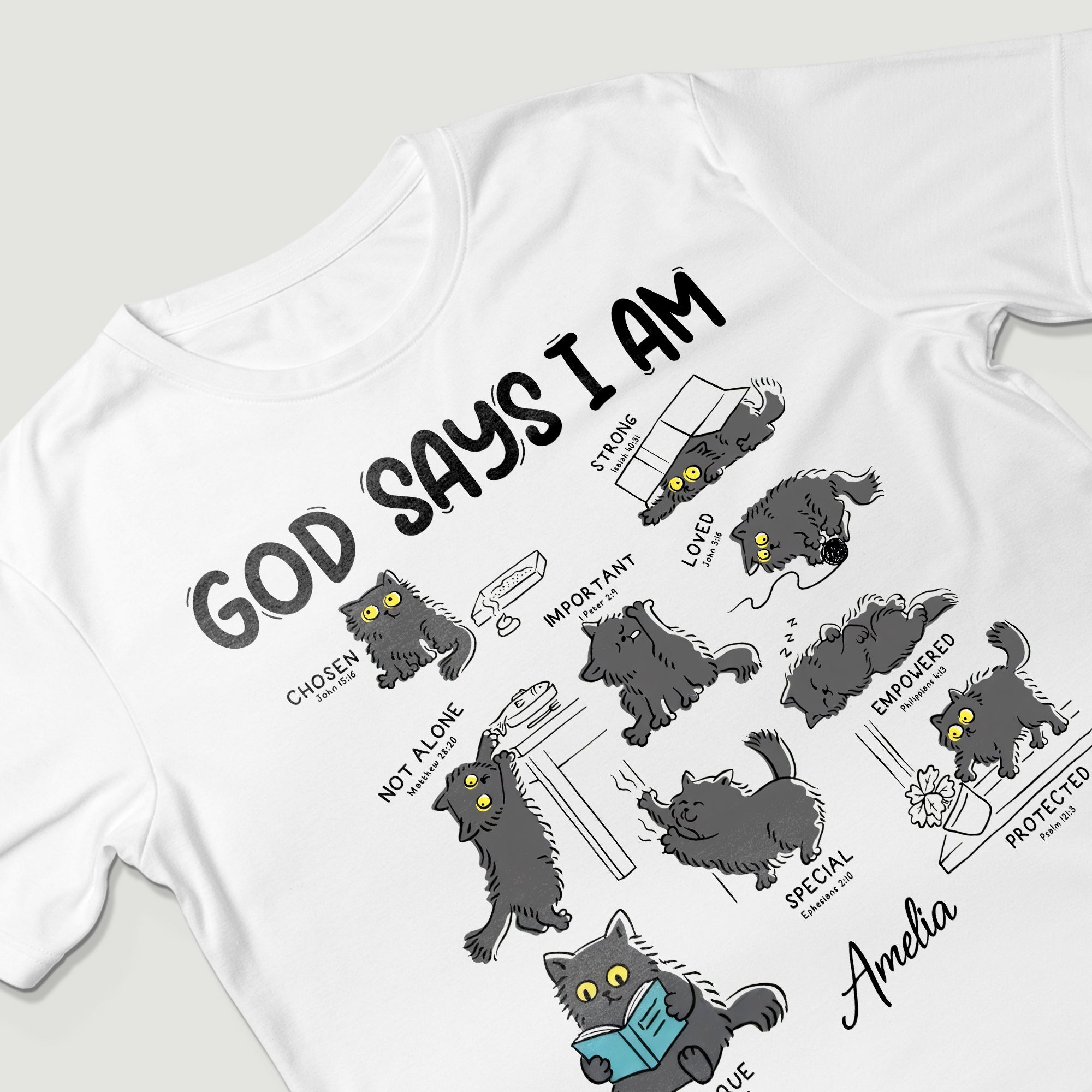 God Says I Am Cat Lovers T-Shirt