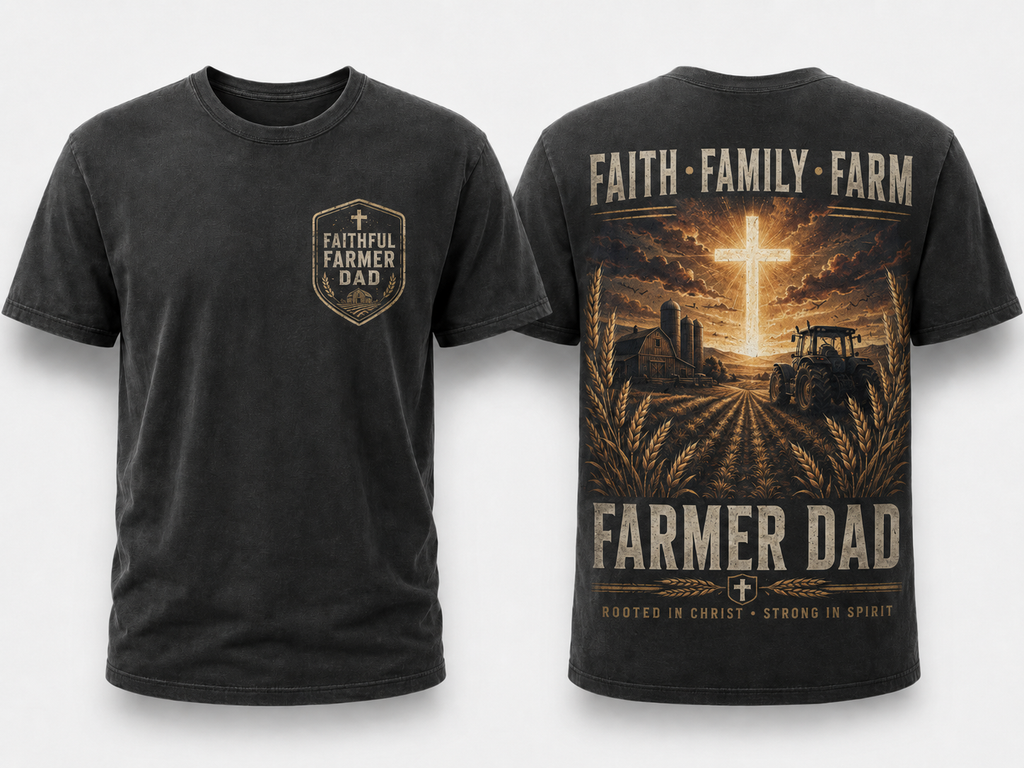 Fath-Family-Farm Farmer Dad T-Shirt
