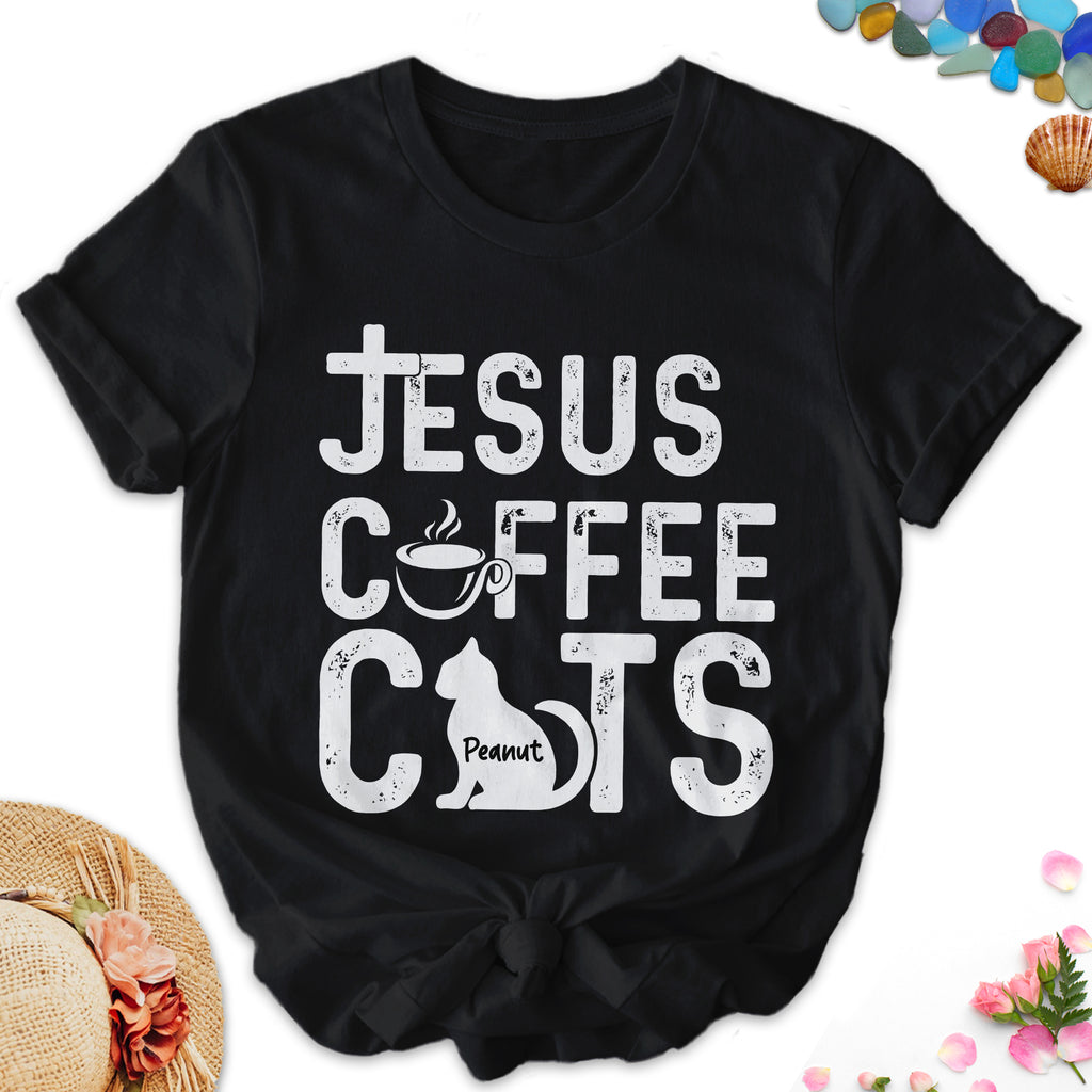 Jesus Coffee Cats T-Shirt