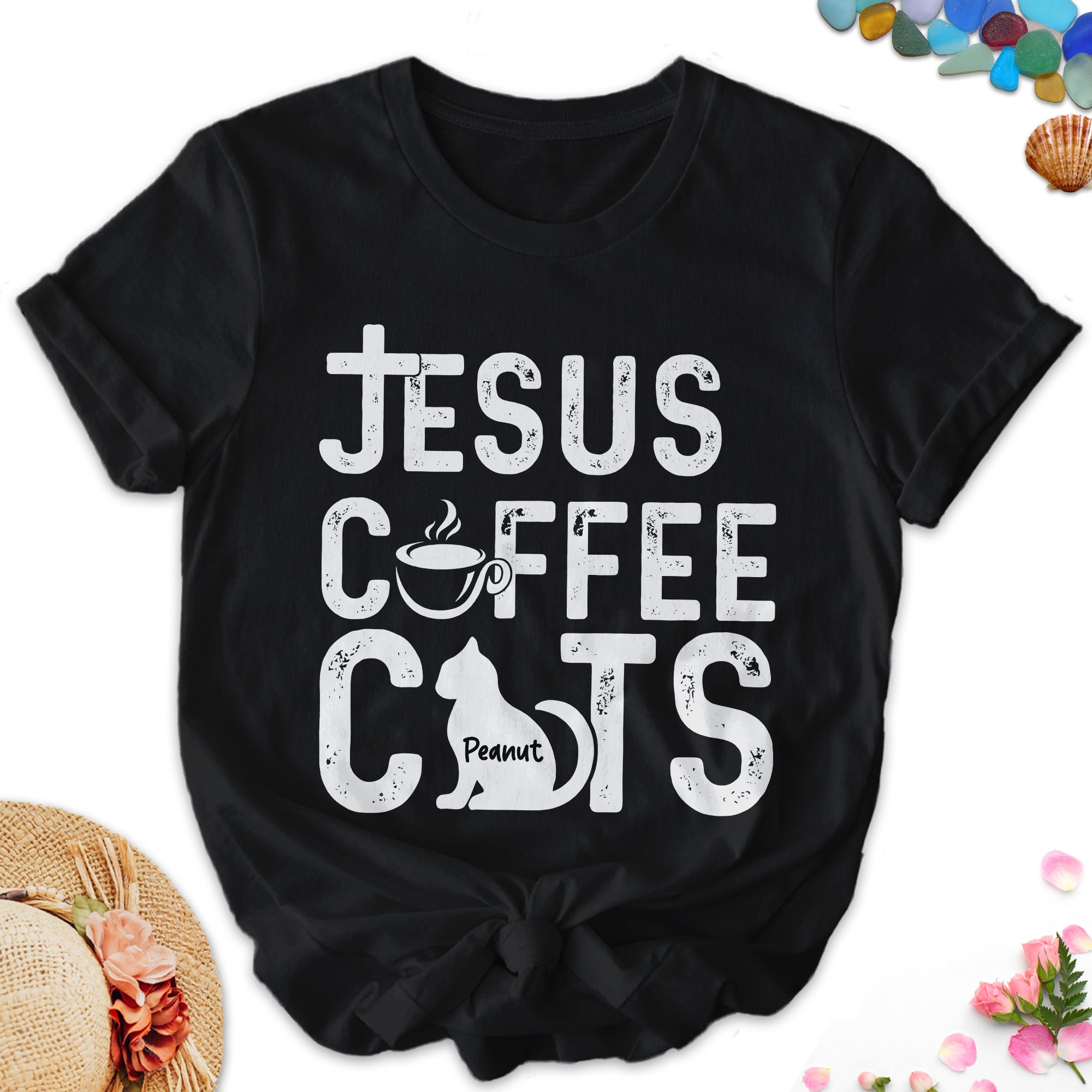 Jesus Coffee Cats T-Shirt