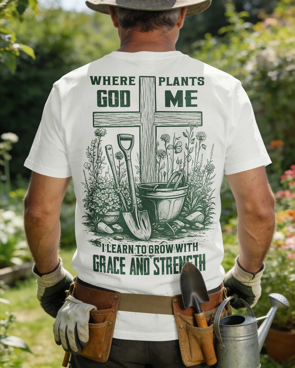 Where Plants God Me I Learn To Grow With Grace And Strength T-Shirt