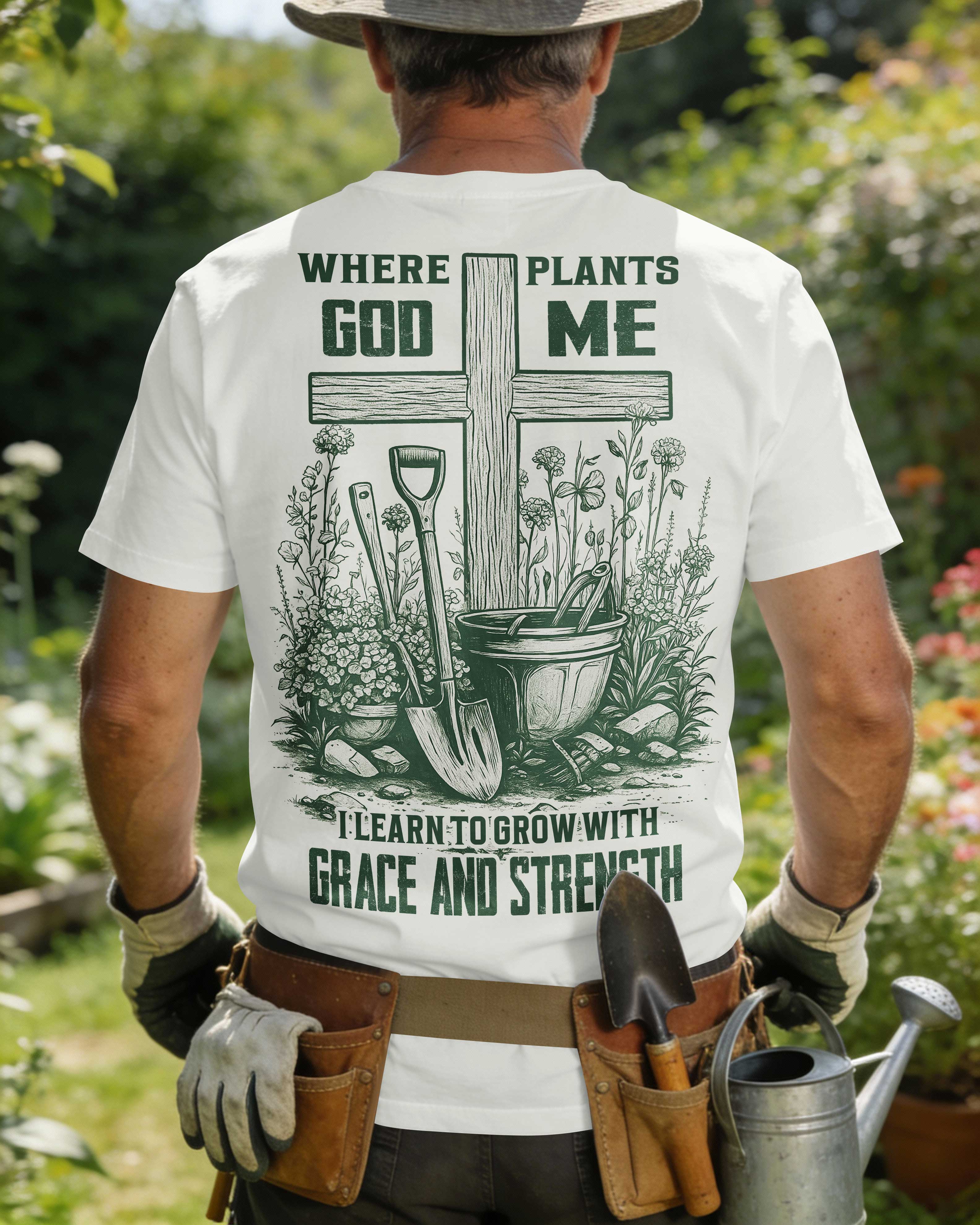 Where Plants God Me I Learn To Grow With Grace And Strength T-Shirt