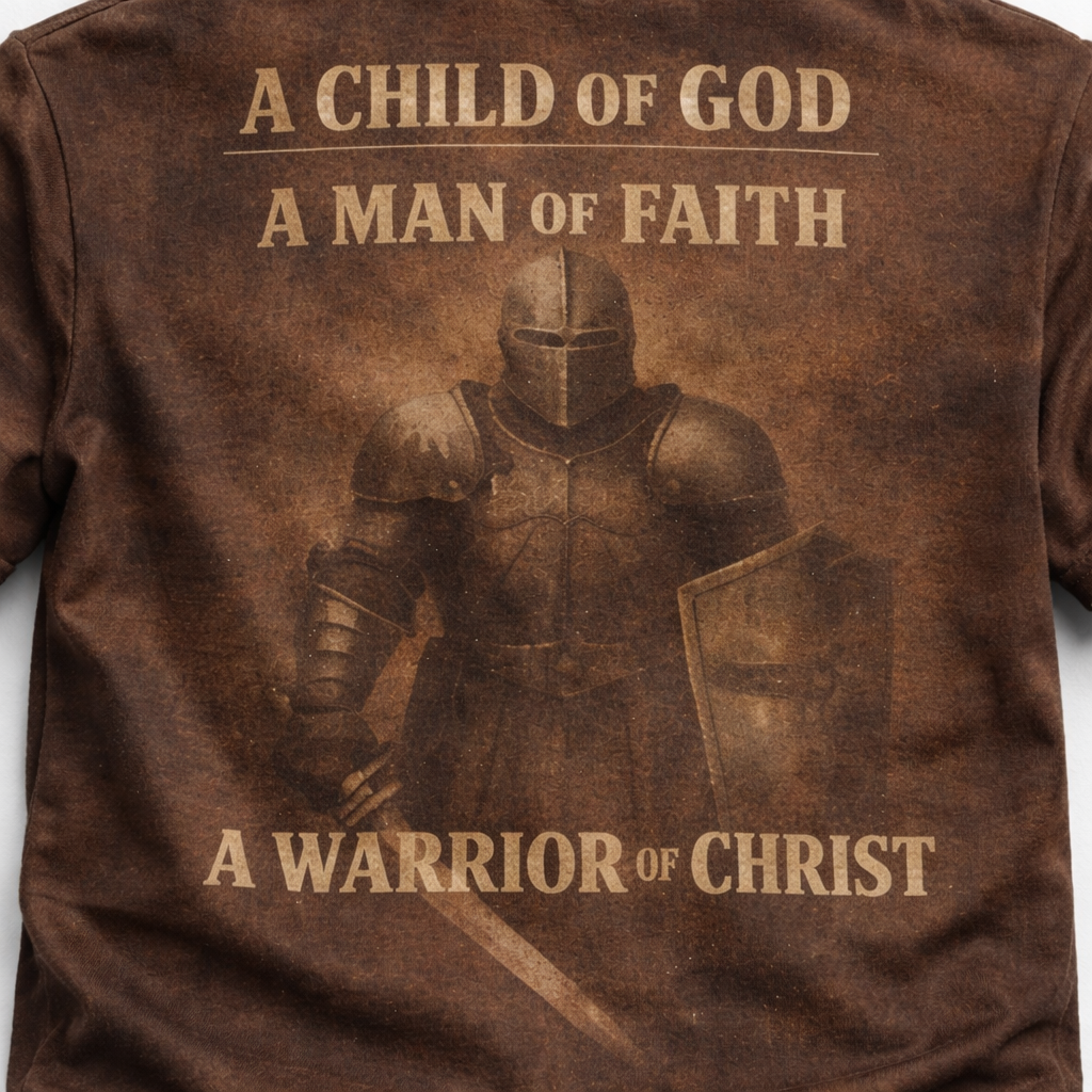 A Child Of God A Man Of Faith A Warrior Of Christ T-Shirt