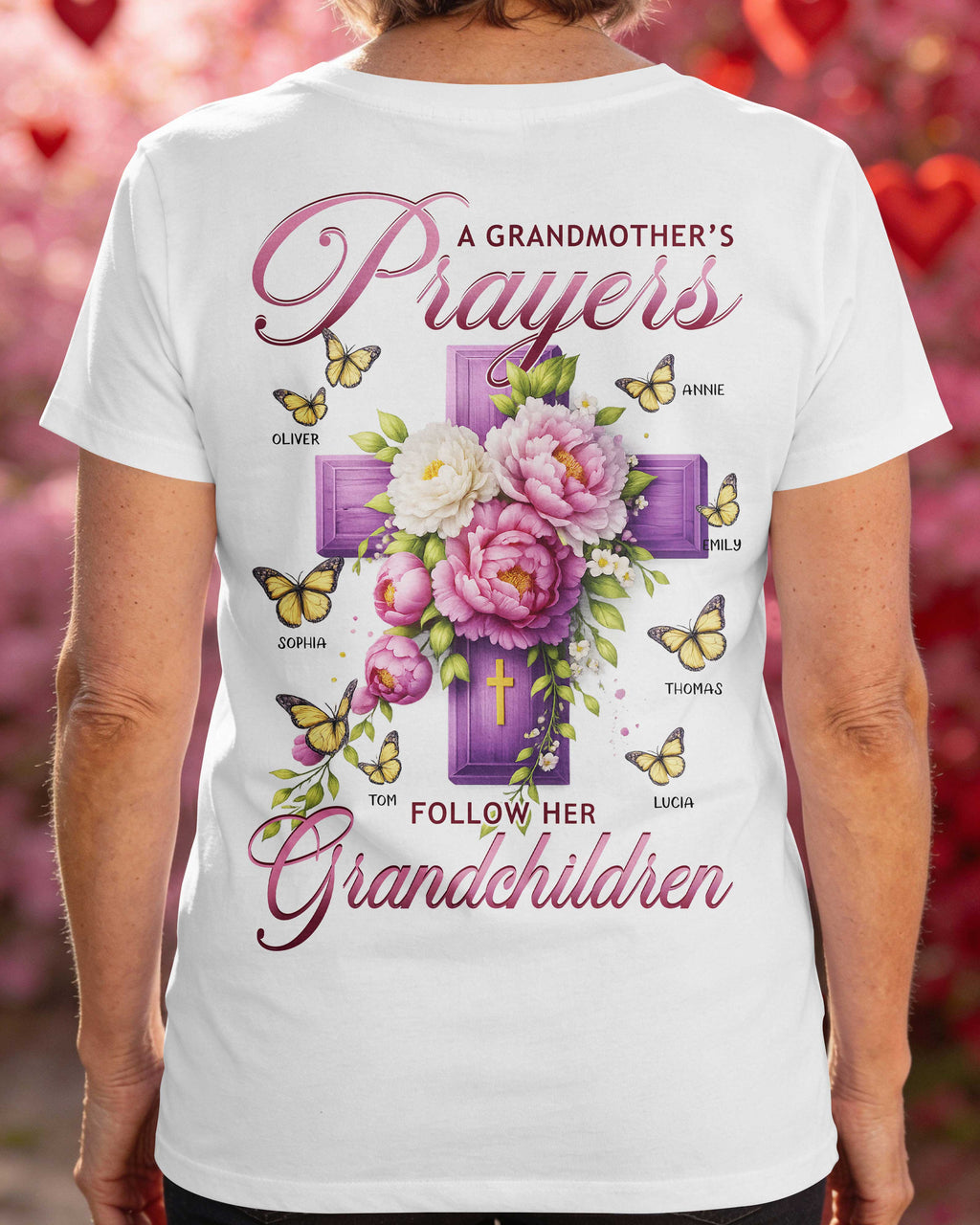 A Grandmother's Prayers Follow Her Grandchildren T-Shirt