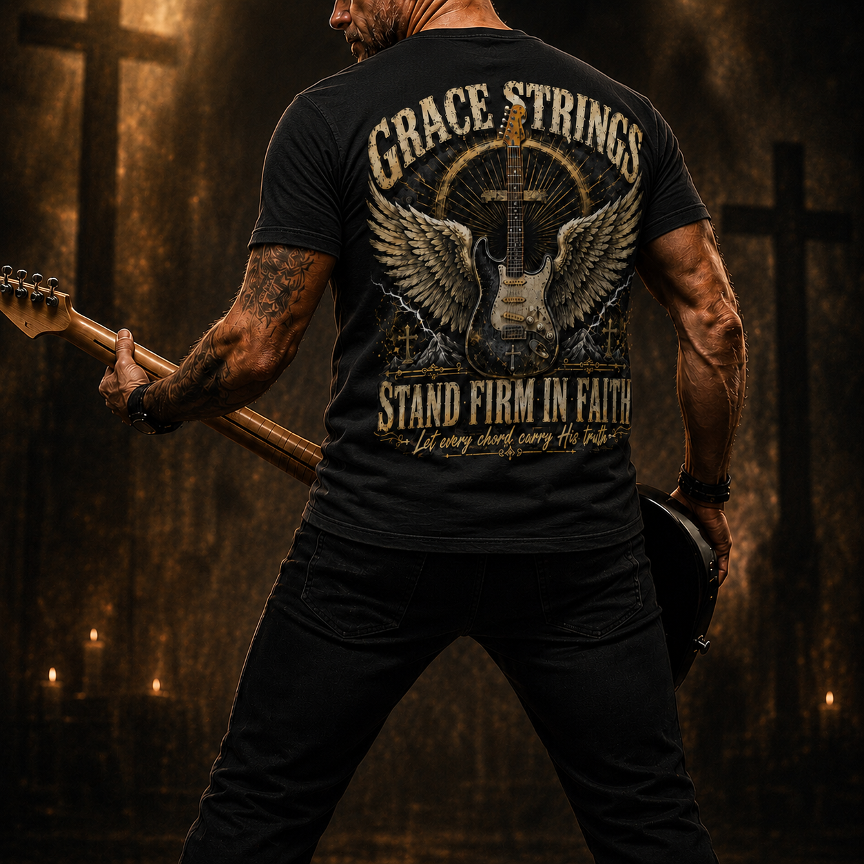 Grace Strings Stand Firm In Faith T-Shirt