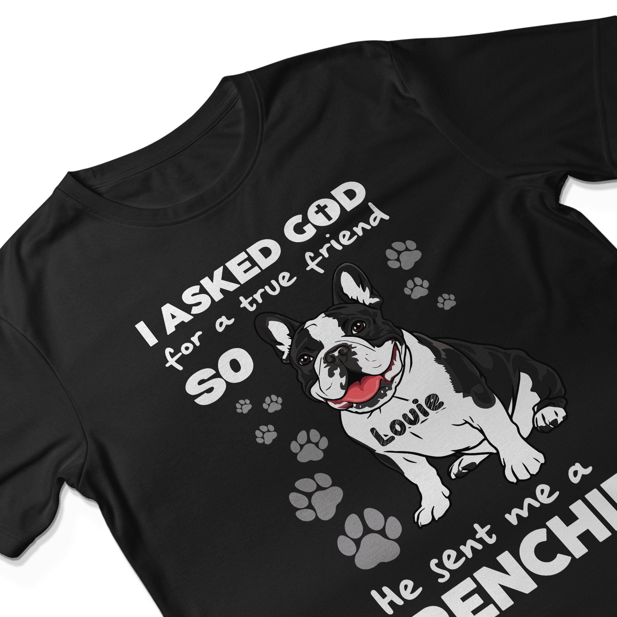 I Asked God For A True Friend So He Sent Me A Frenchie T-Shirt