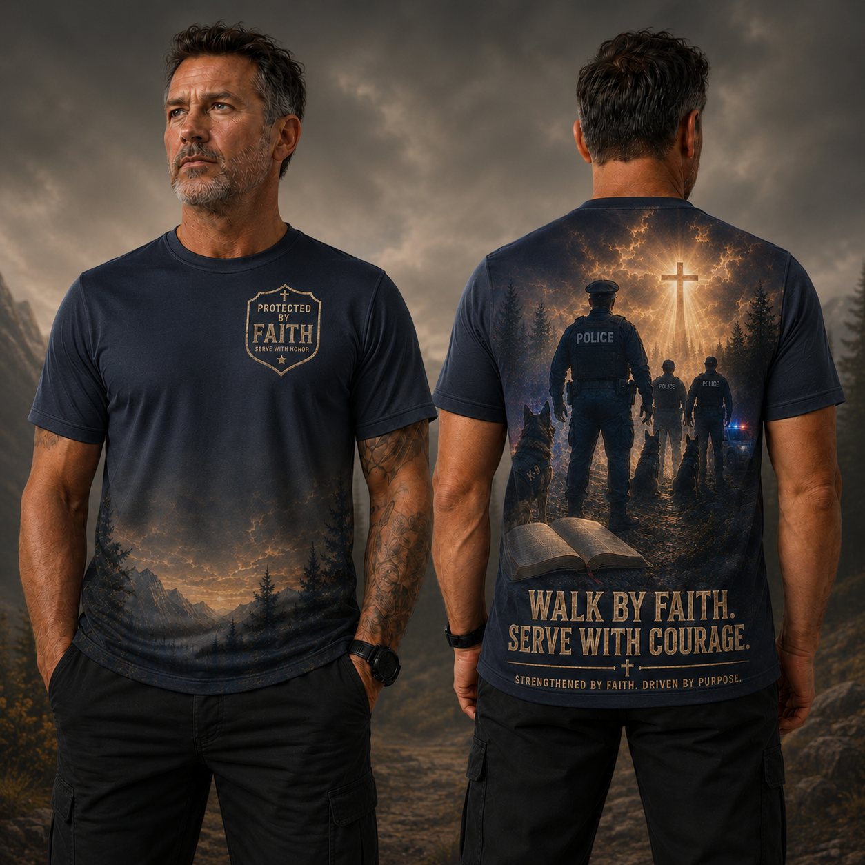 Walk By Faith. Serve With Courage T-Shirt