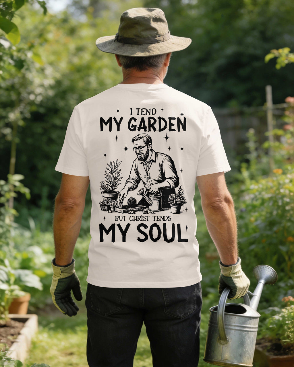I Tend My Garden But Christ Tends My Soul T-Shirt