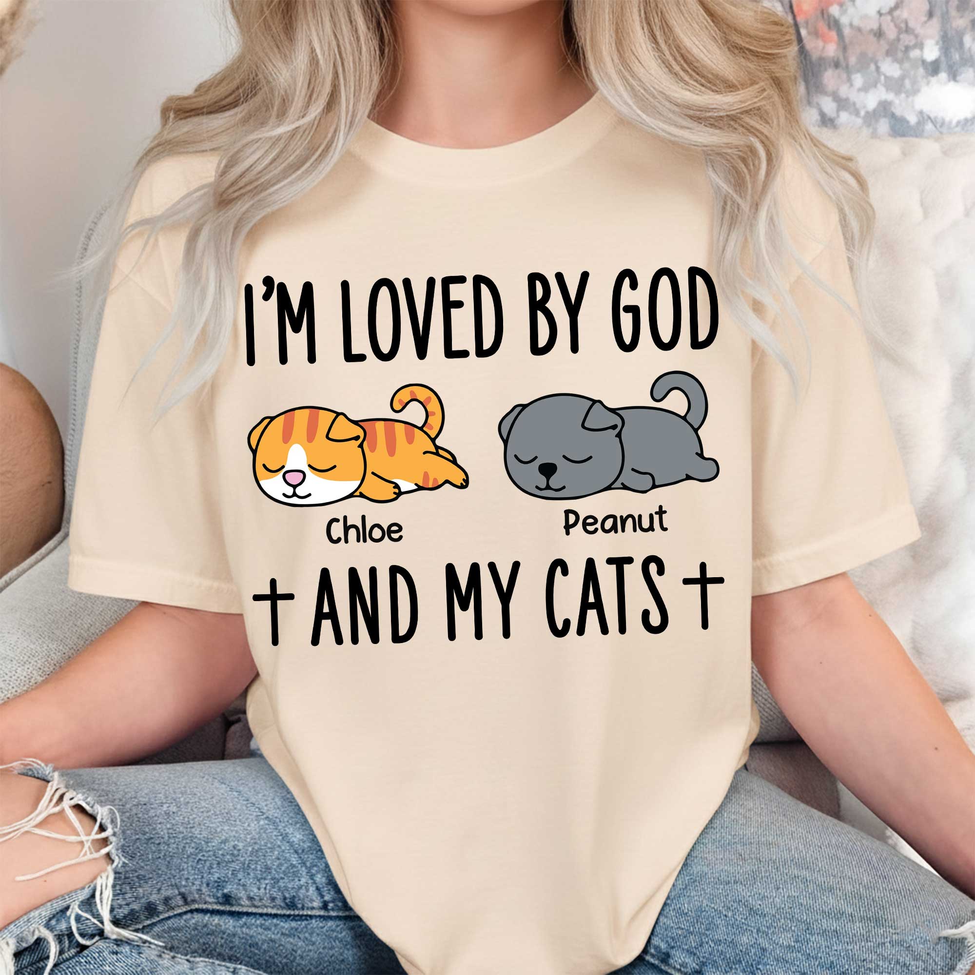 I'm Loved By God And My Cats T-Shirt