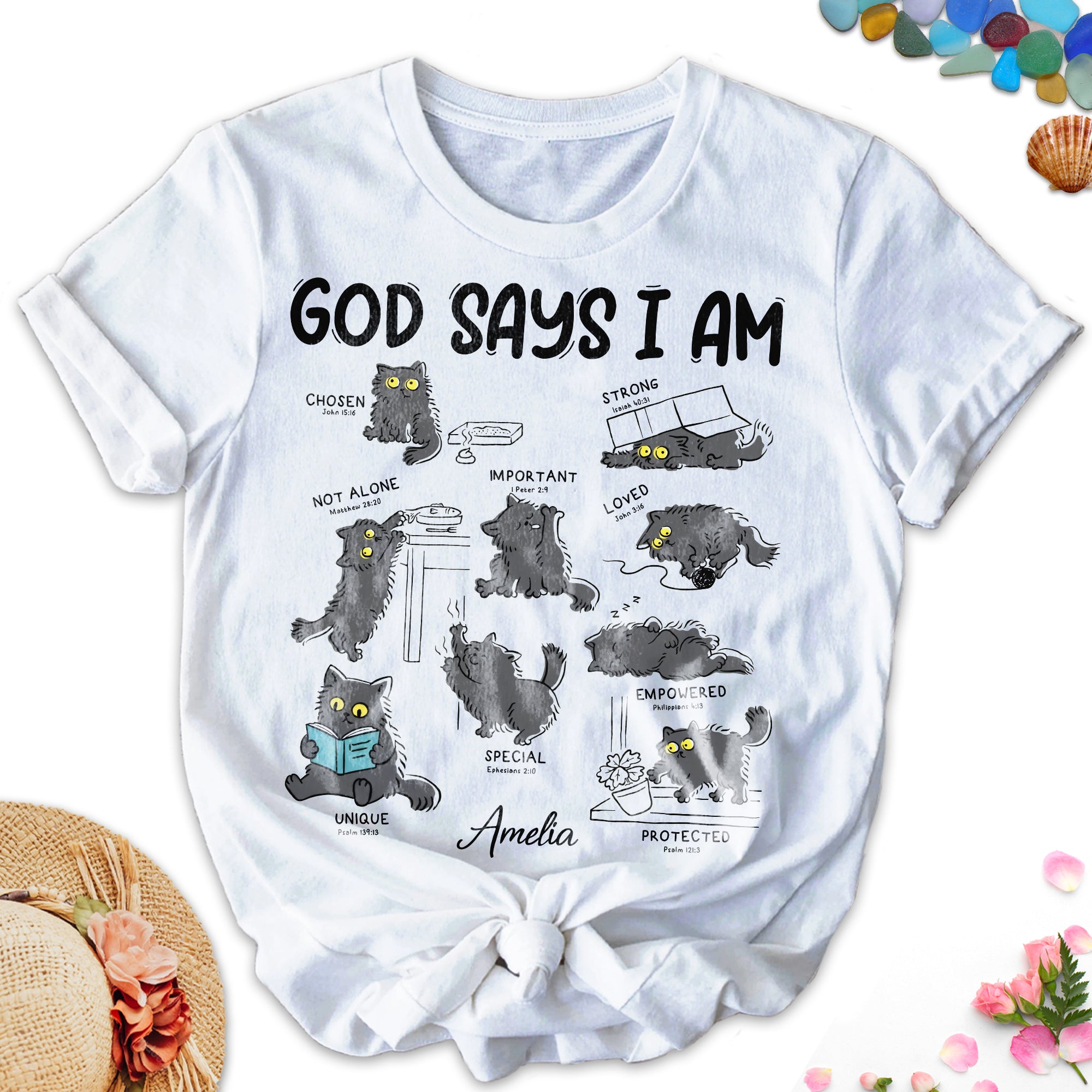 God Says I Am Cat Lovers T-Shirt