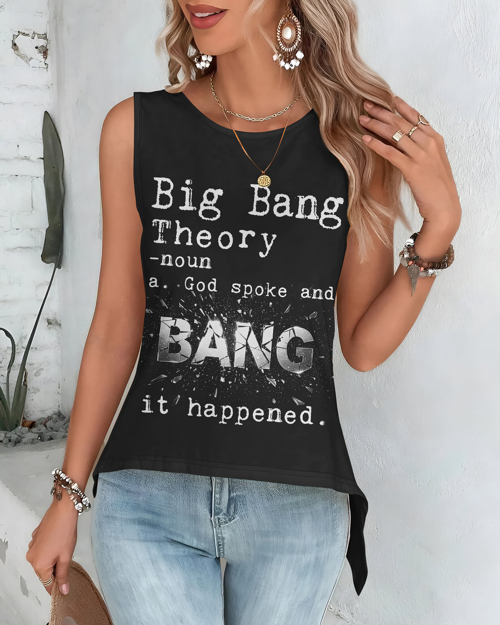 Big Bang Theory Cut Out Wrap Back Tank Top