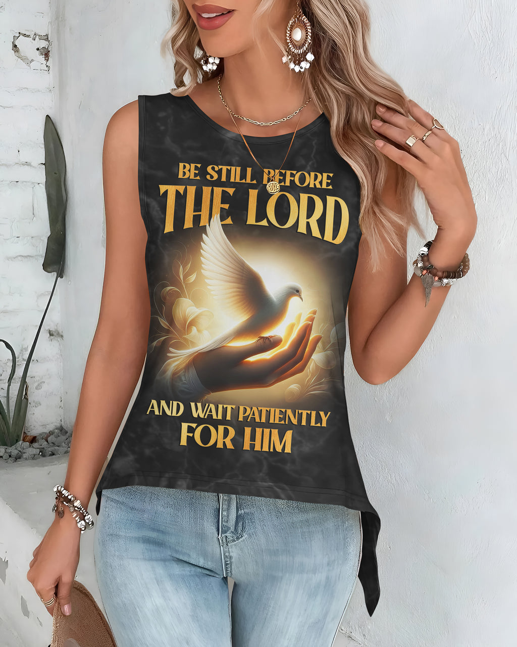 Be Still Before The Lord And Wait Patiently For Him All Over Print T-Shirt