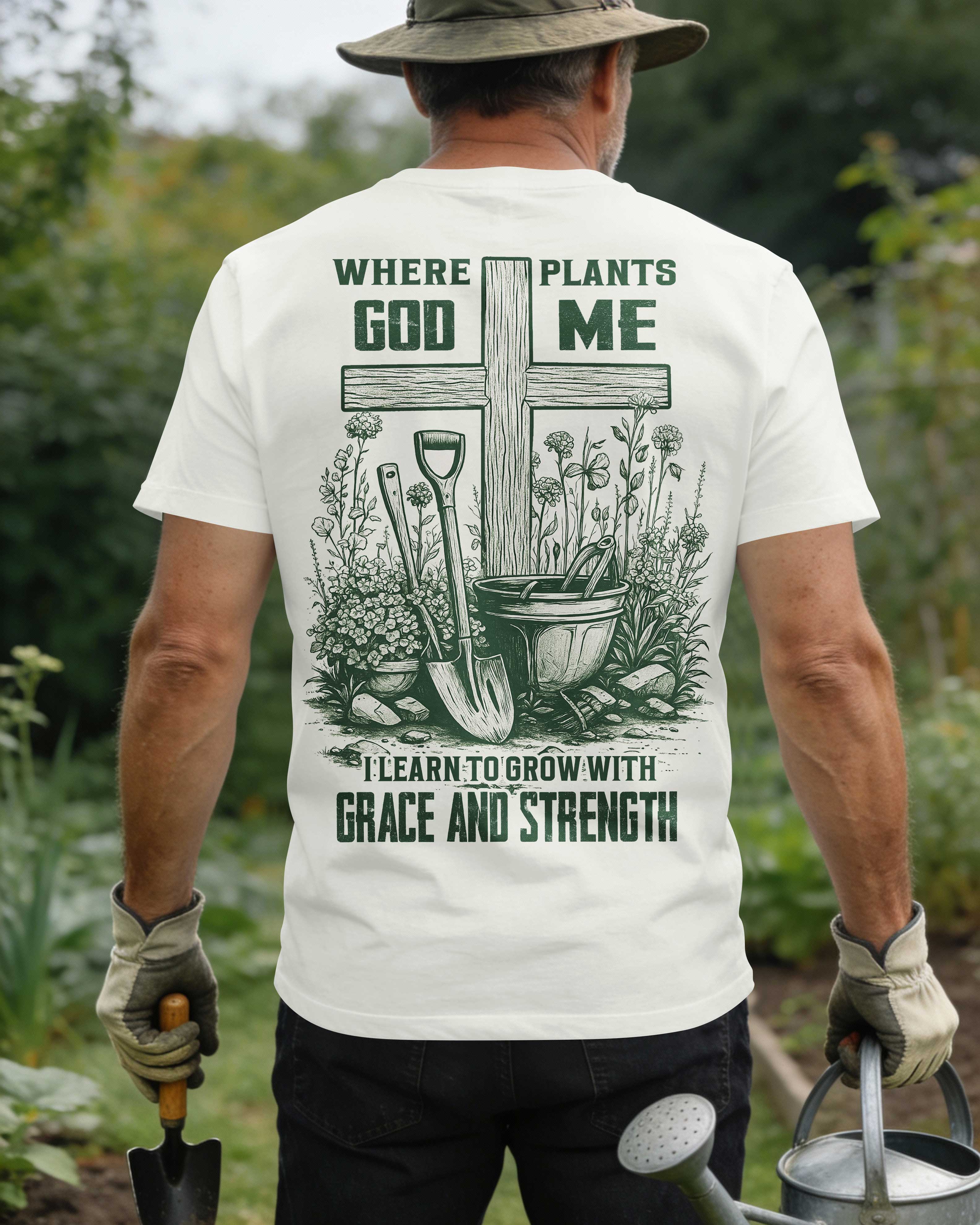 Where Plants God Me I Learn To Grow With Grace And Strength T-Shirt