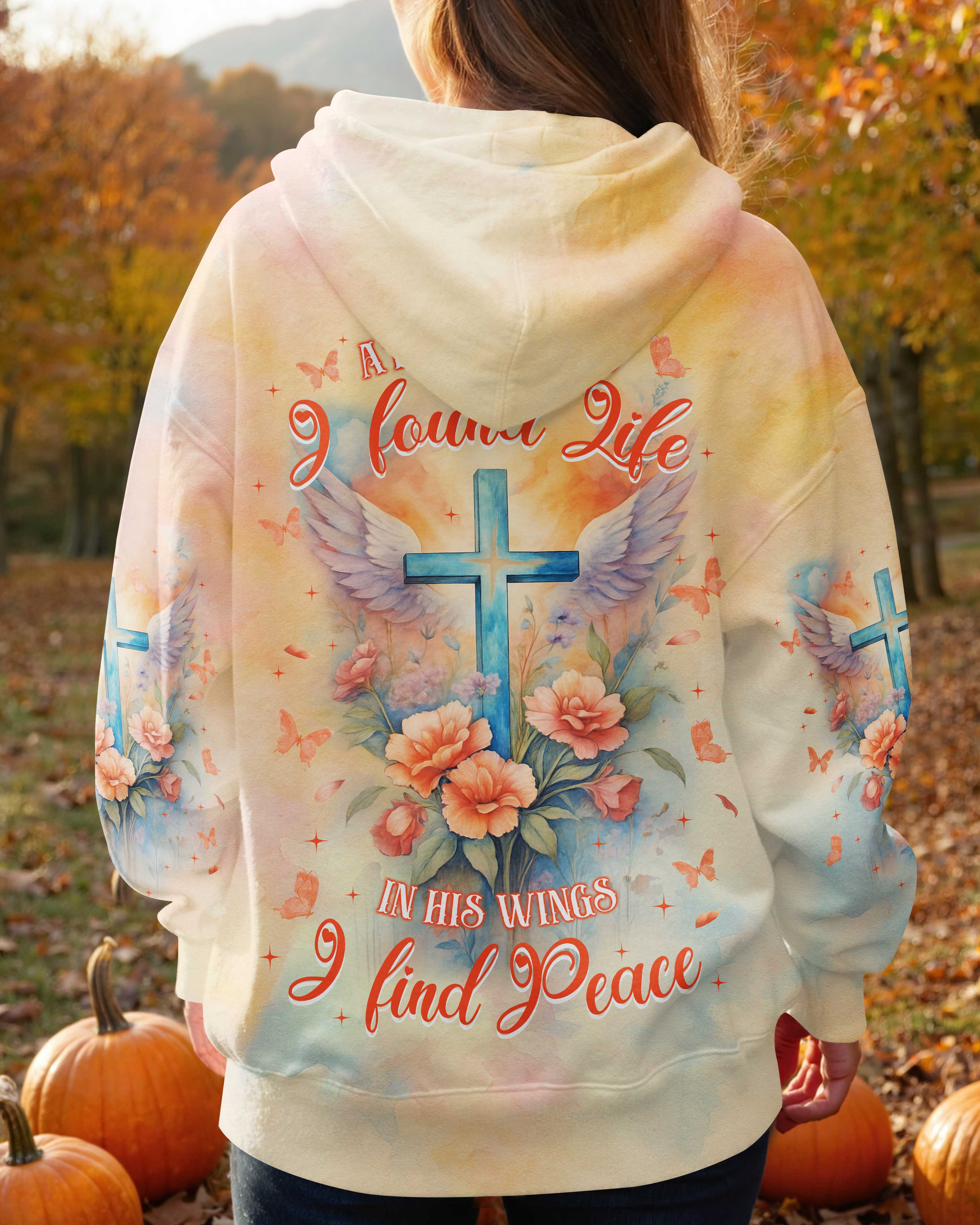 At the Cross I found Life In His wings I find Peace T-Shirt
