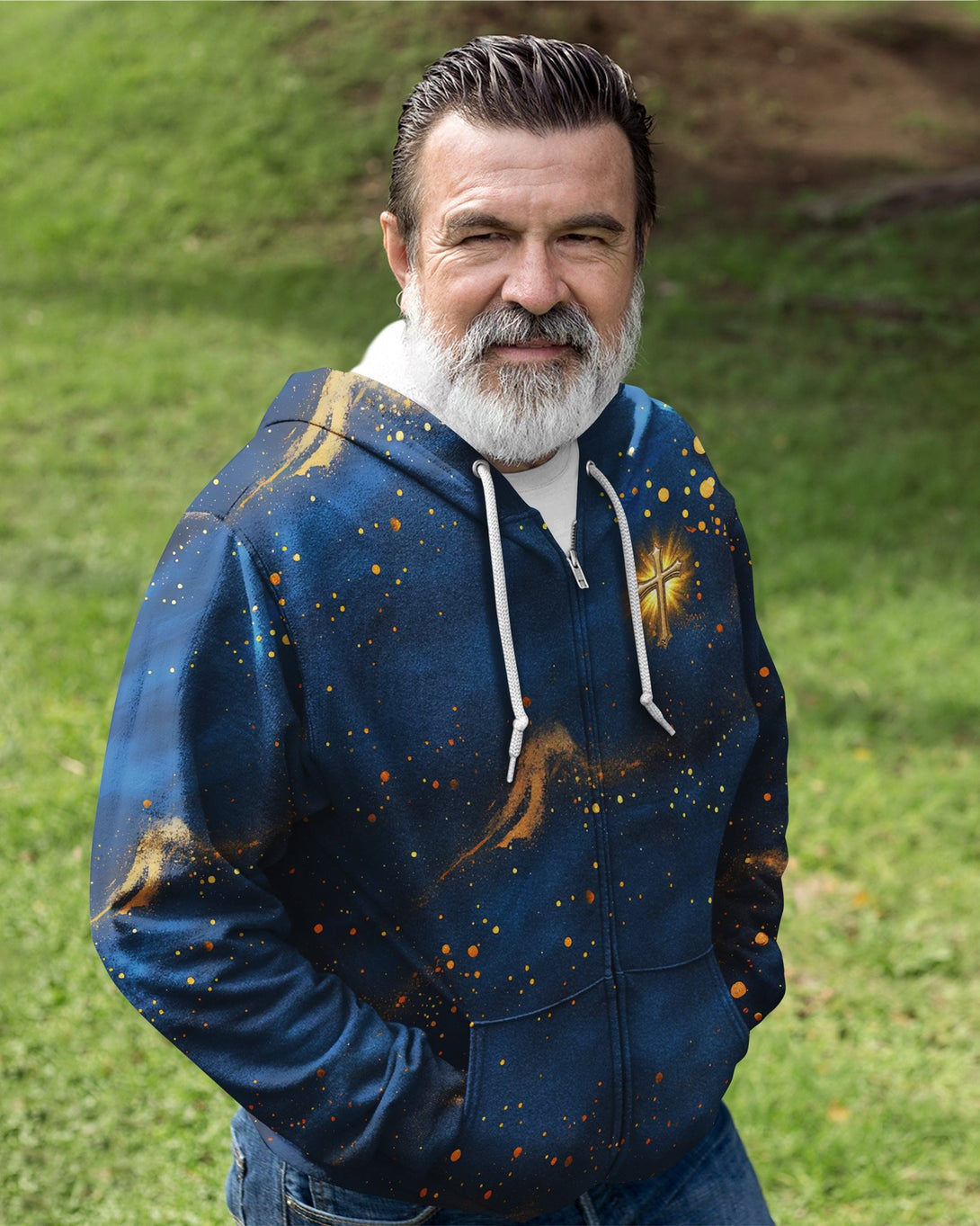 Faith Hope Love & Salvation All Over Print Zip Hoodie - Christ Color