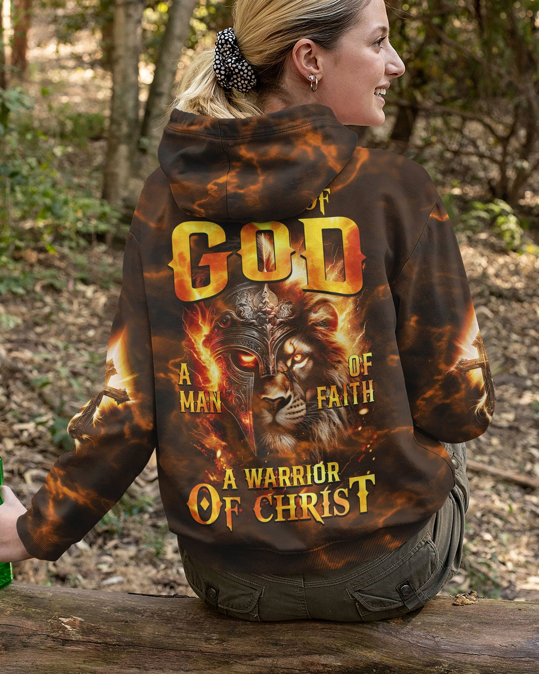 A Child Of God A Man Of Faith A Warrior Of Christ All Over Print Zip Hoodie - Christ Color