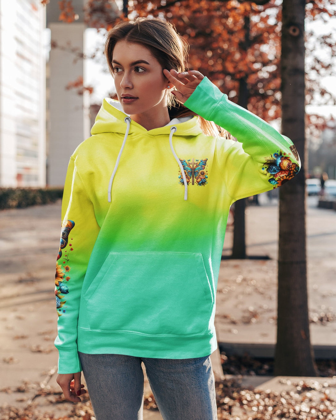 Faith Hope Love All Over Print Hoodie - Christ Color