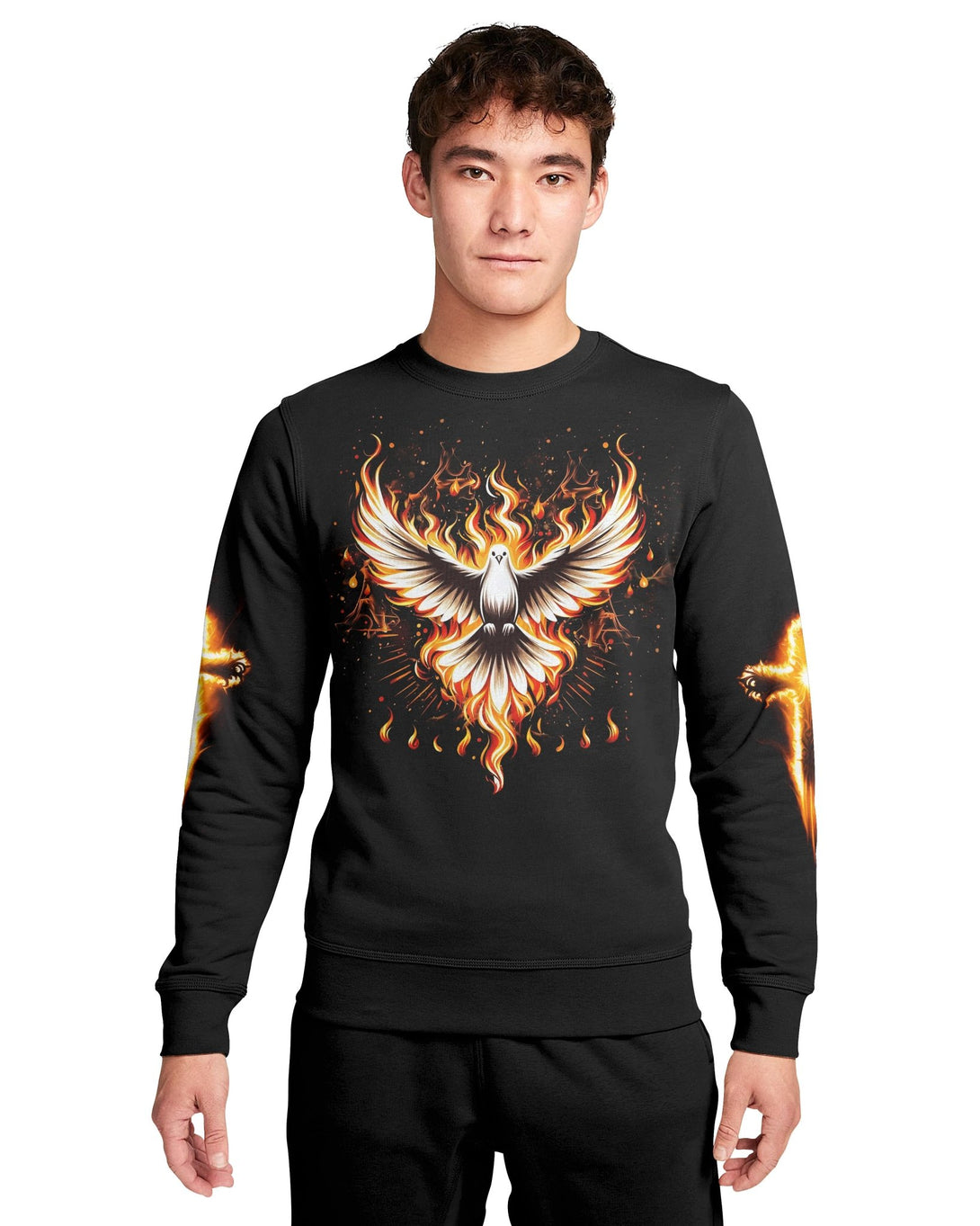 Baptized In Fire All Over Print Sweater - Christ Color