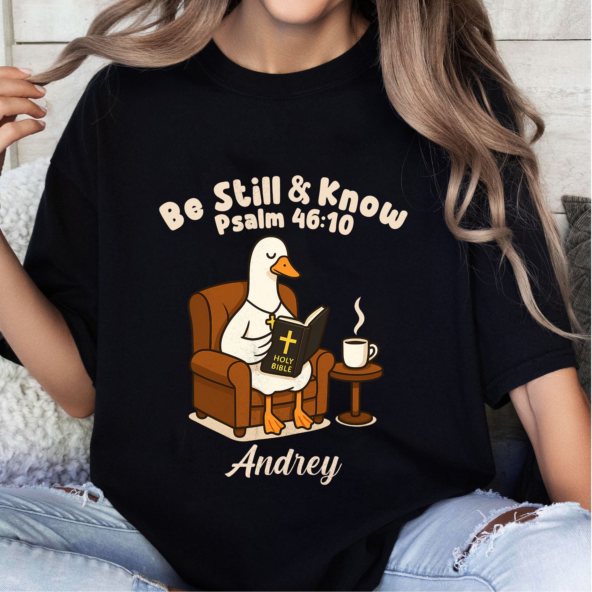 Be Still And Know Psalm Personalized Goose T-Shirt