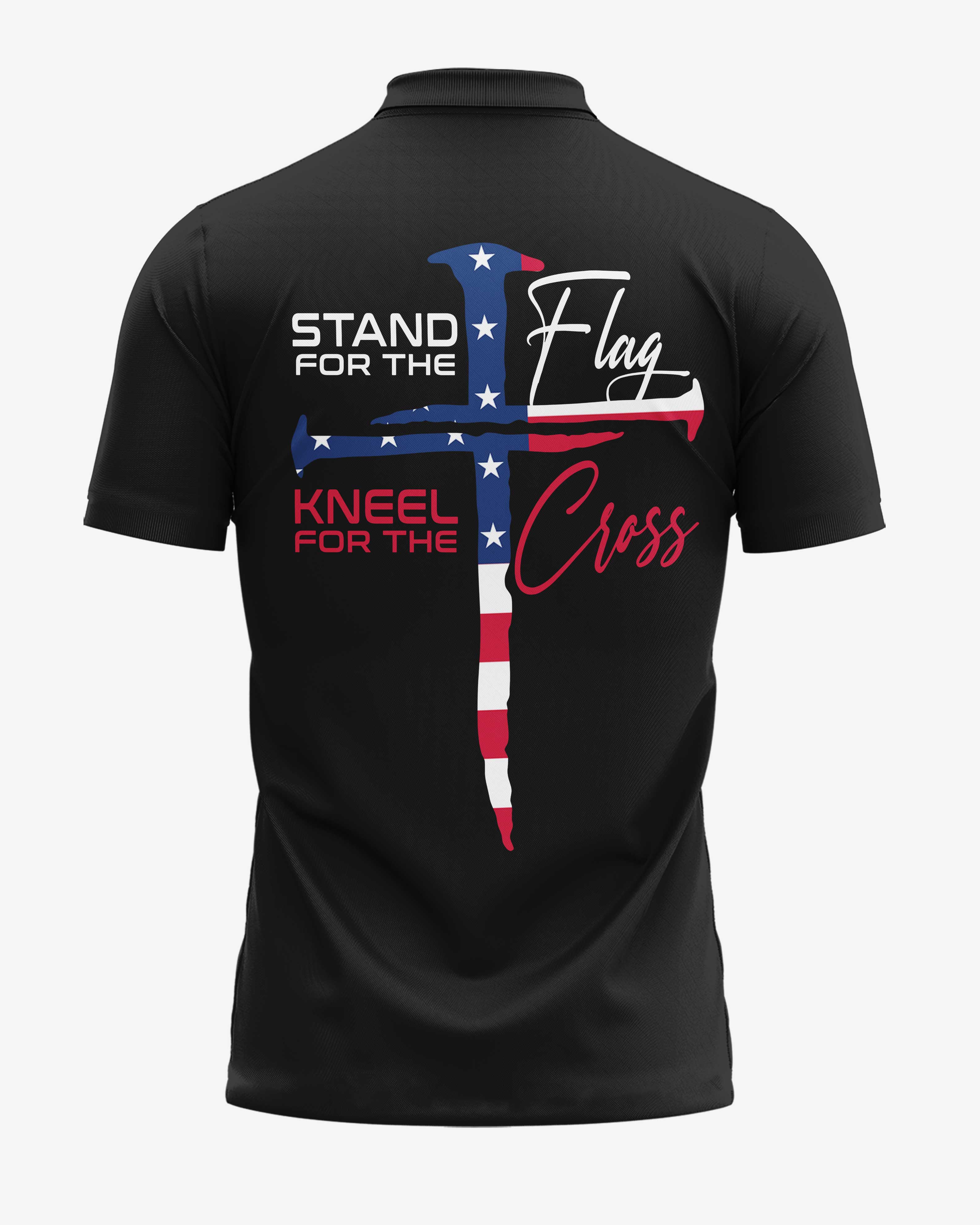 Stand For The Flag Kneel For The Cross Polo T-Shirt