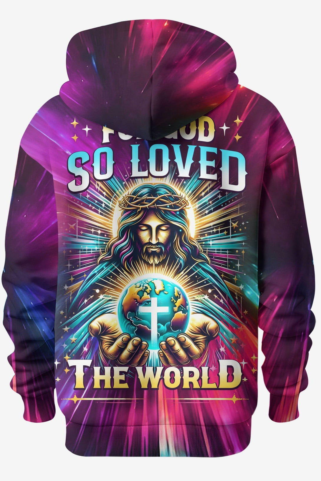 For God So Loved The World All Over Print Hoodie - Christ Color