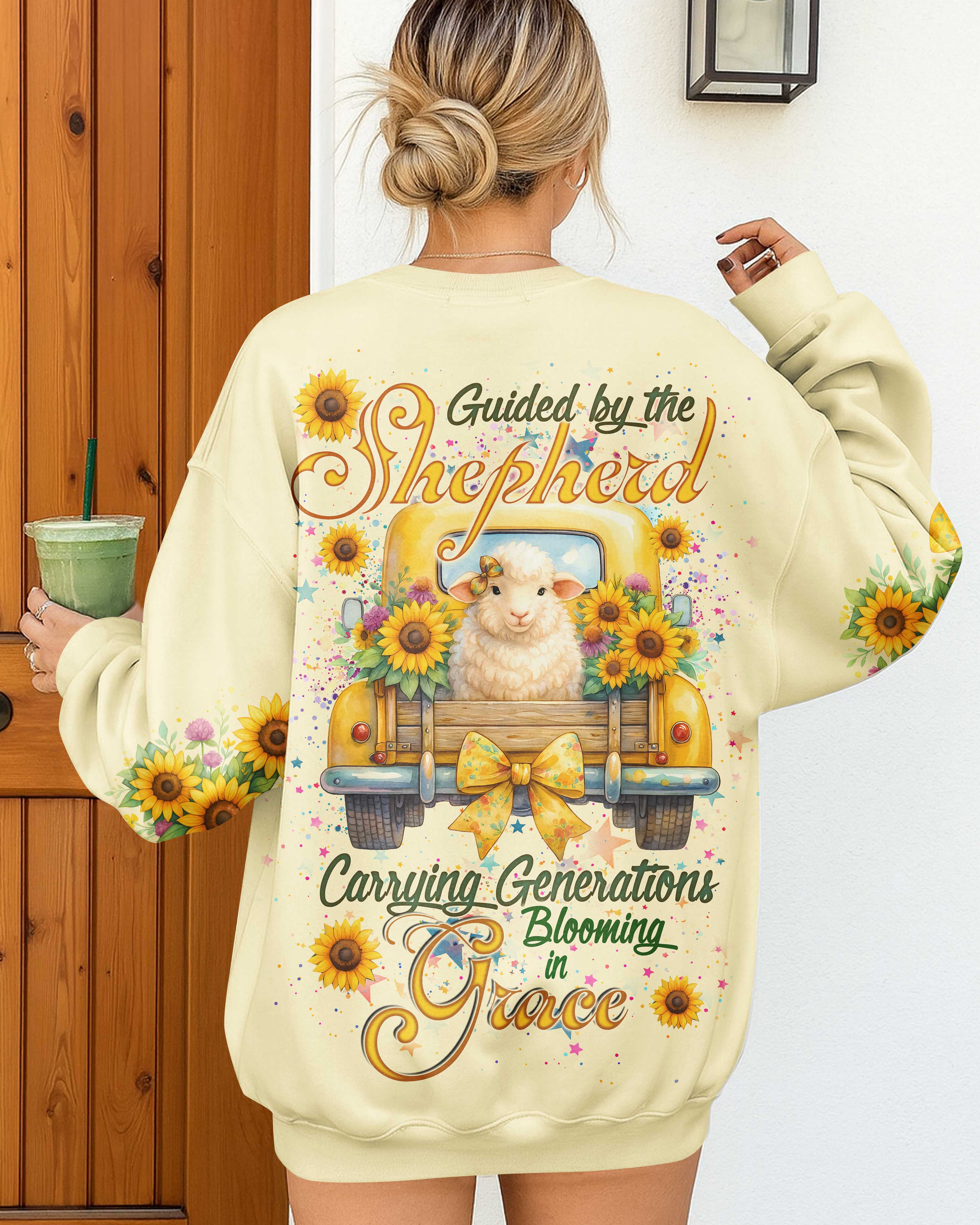 Guided By The Shepherd Carrying Generations Blooming In Grace T-Shirts
