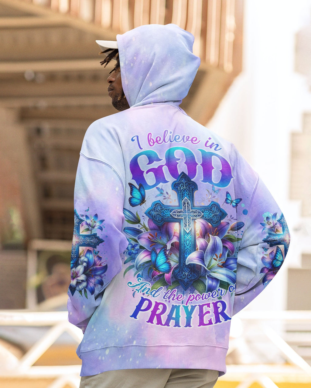 In God And The Power Of Prayer All Over Print Hoodie - Christ Color