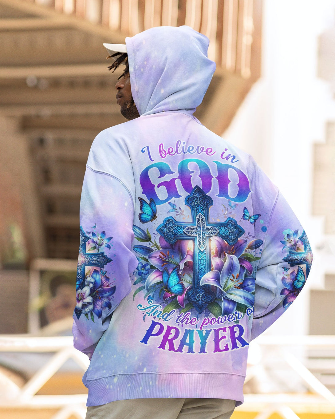 In God And The Power Of Prayer All Over Print Hoodie - Christ Color