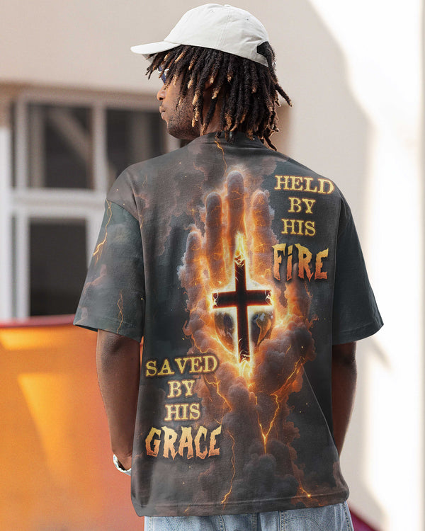 Held By His Fire Saved By His Grace All Over Print T-Shirt
