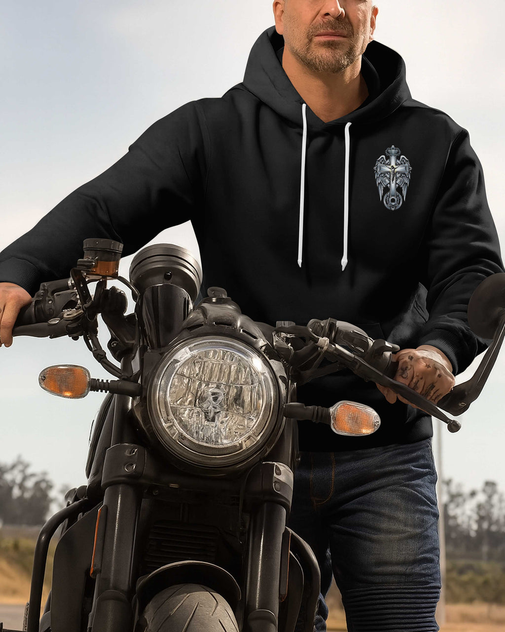 I Am A Simple Man I Like Motorcycles And Believe In Jesus Hoodie