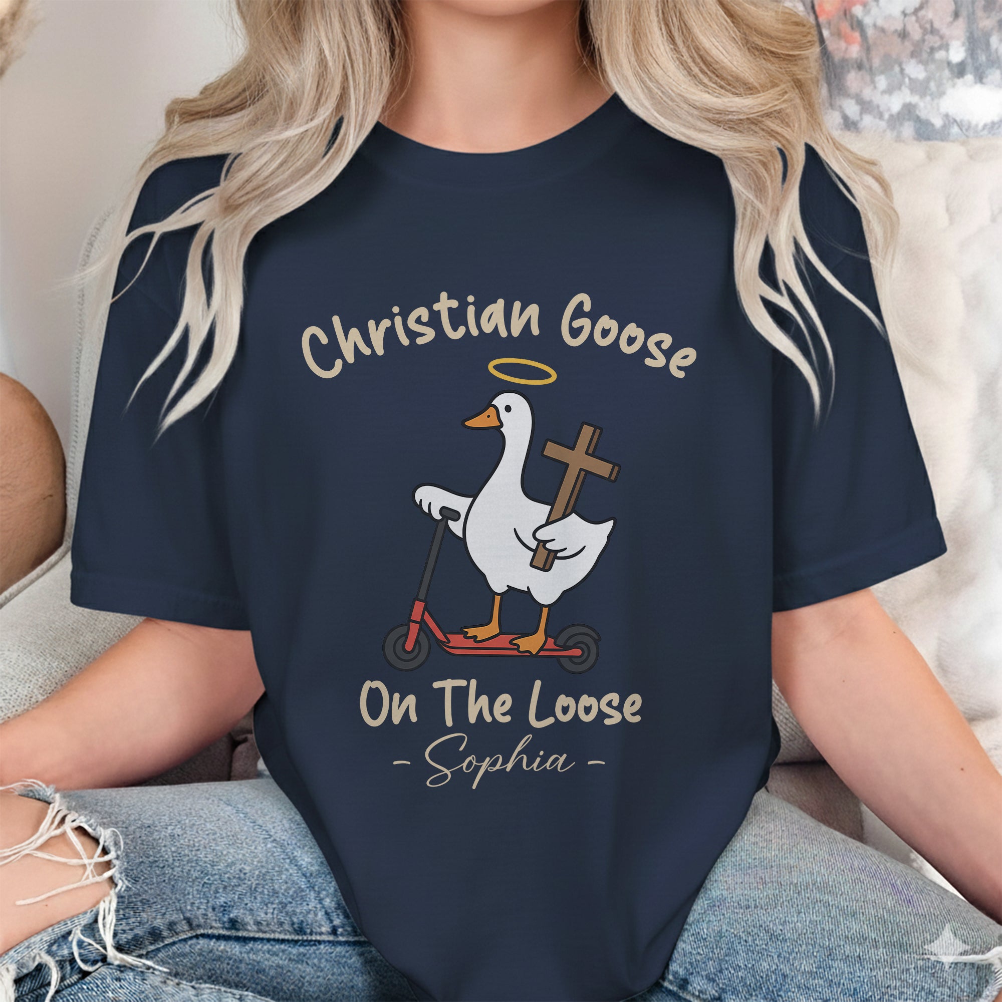 Christian Goose On The Loose Personalized Goose T-Shirt