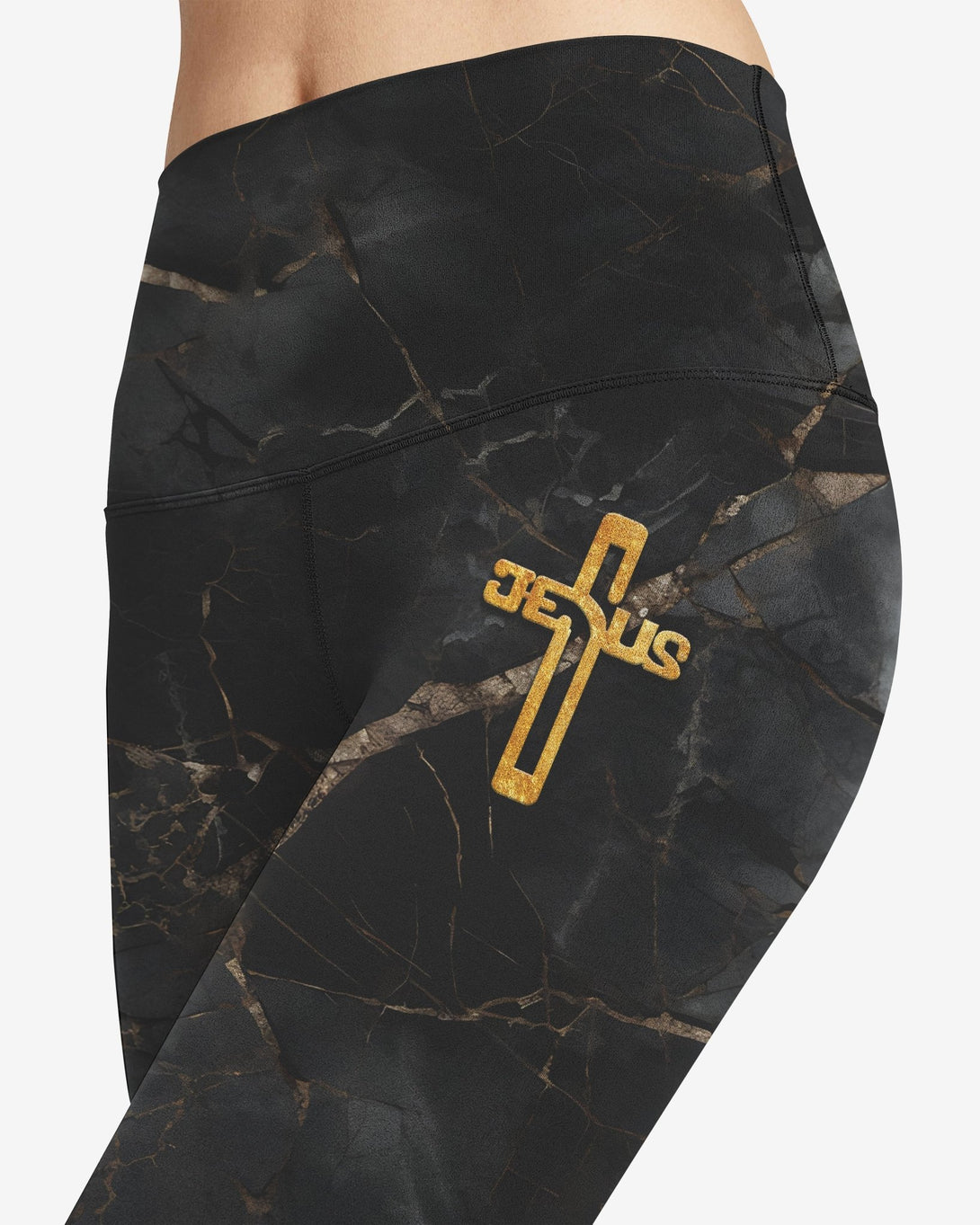 Death Could Not Hold Him All Over Print Leggings - Christ Color