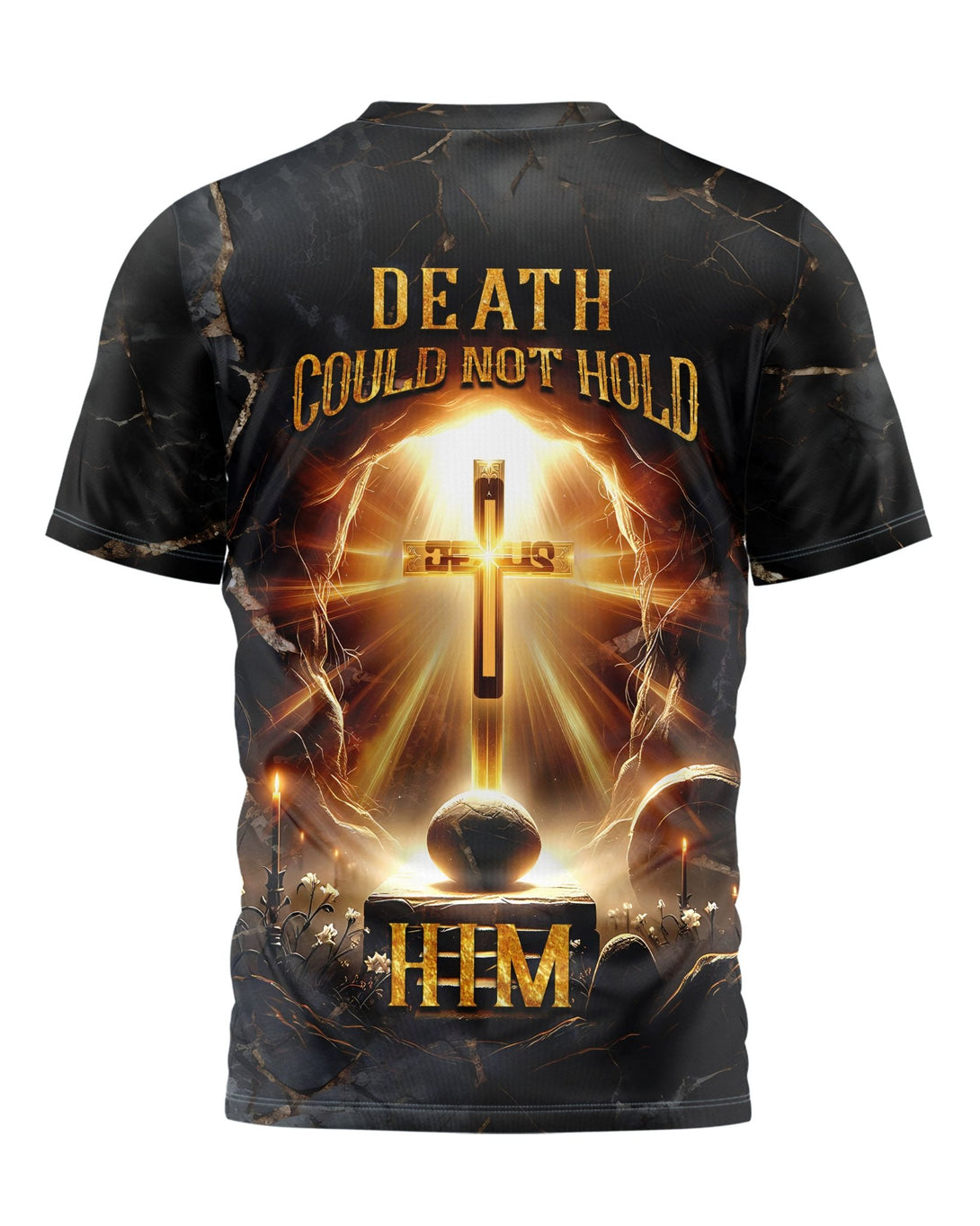 Death Could Not Hold Him All Over Print T-shirt - Christ Color