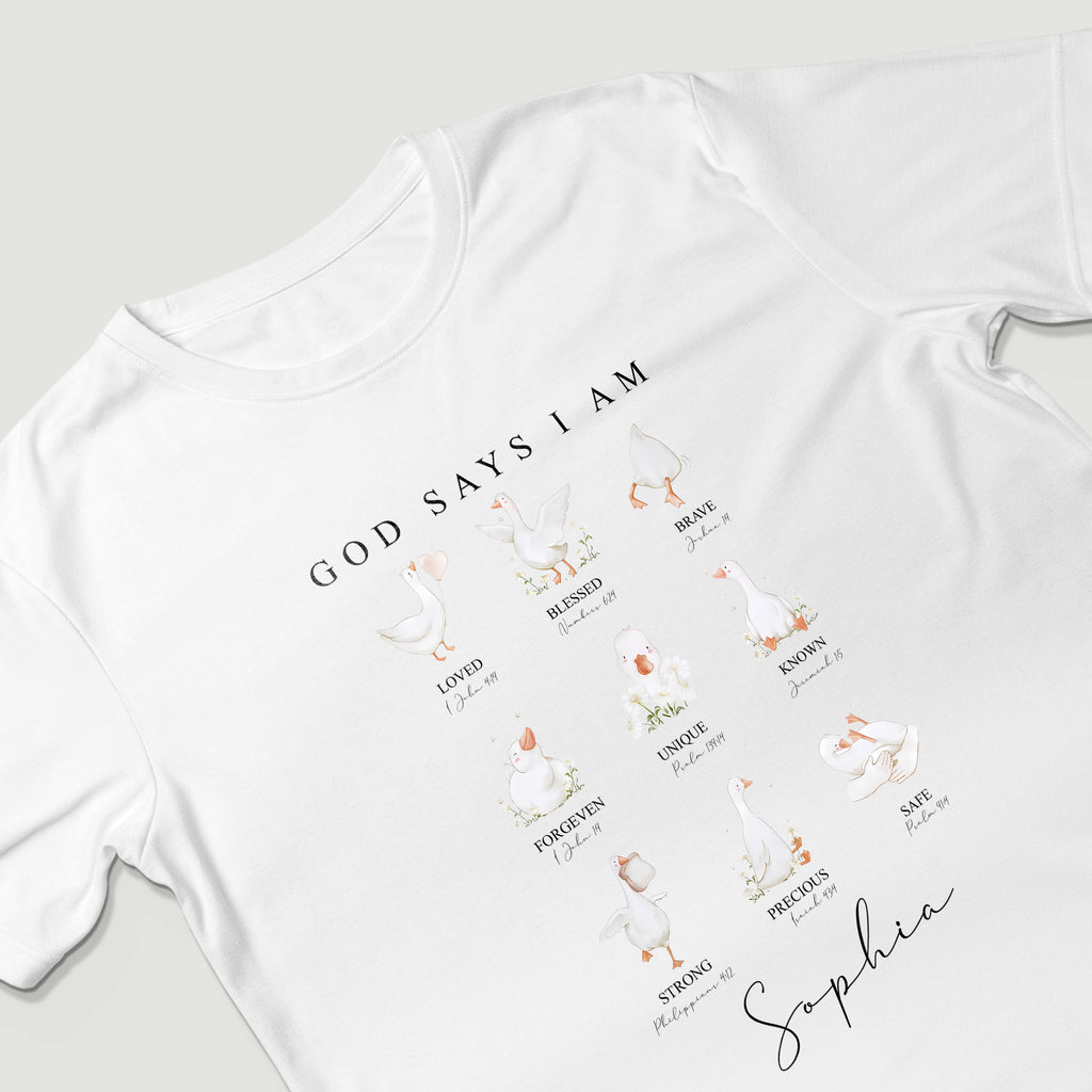 God Says I Am Loved Blessed Brave Goose T-Shirt