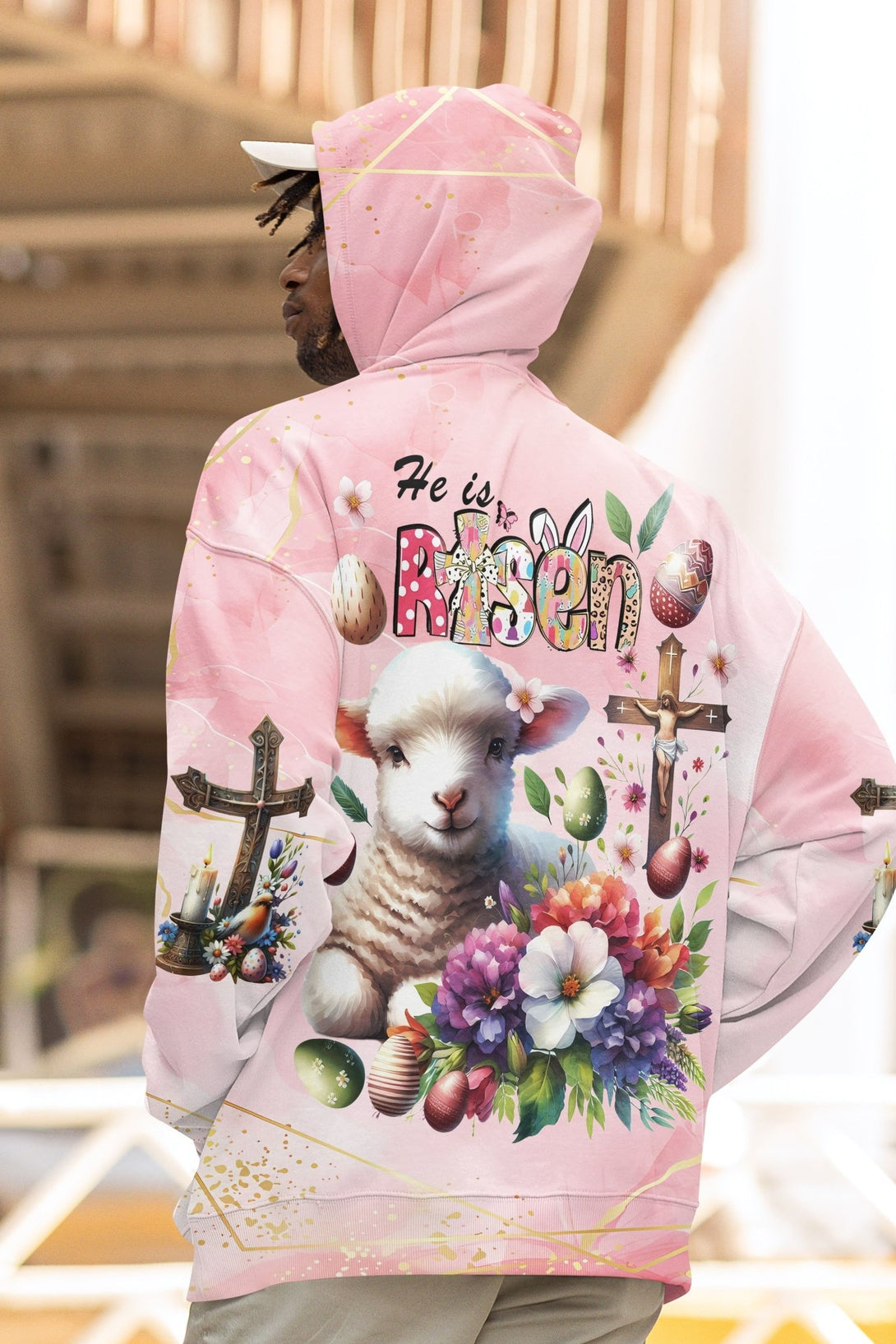 He Is Risen All Over Print Hoodie - Christ Color