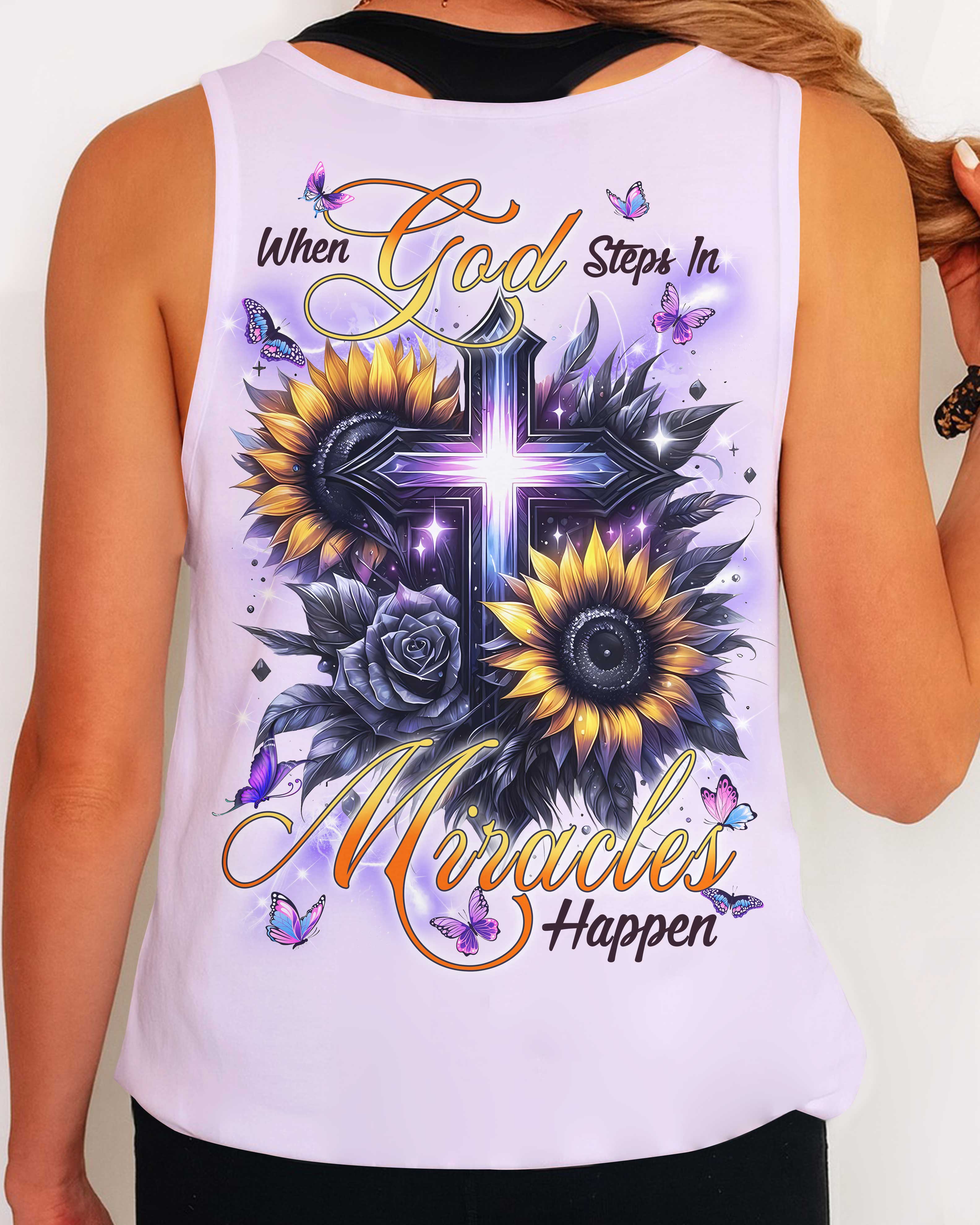 When God Steps In Miracles Happen T-Shirts