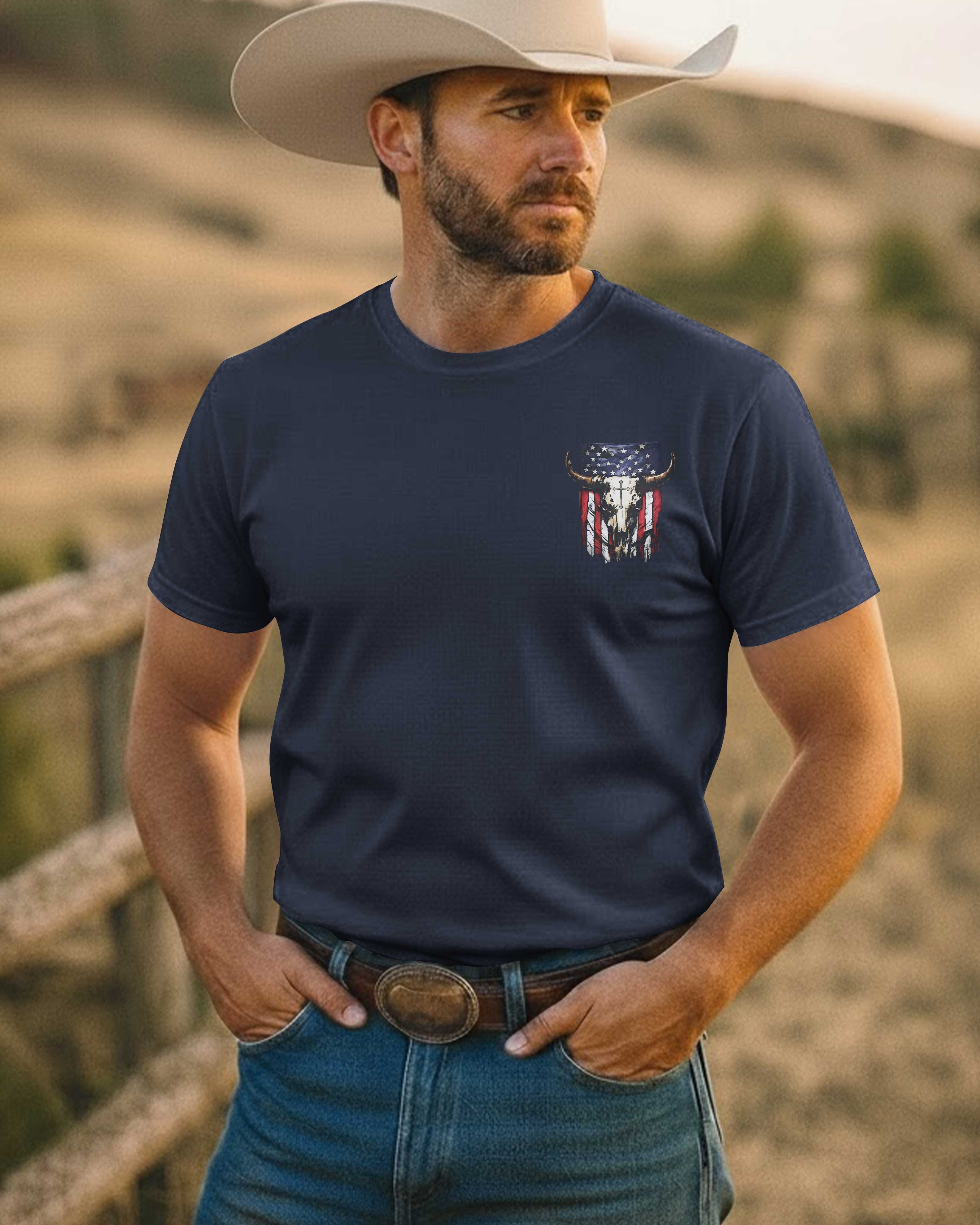Cowboy By Blood Christian By Grace T-Shirt